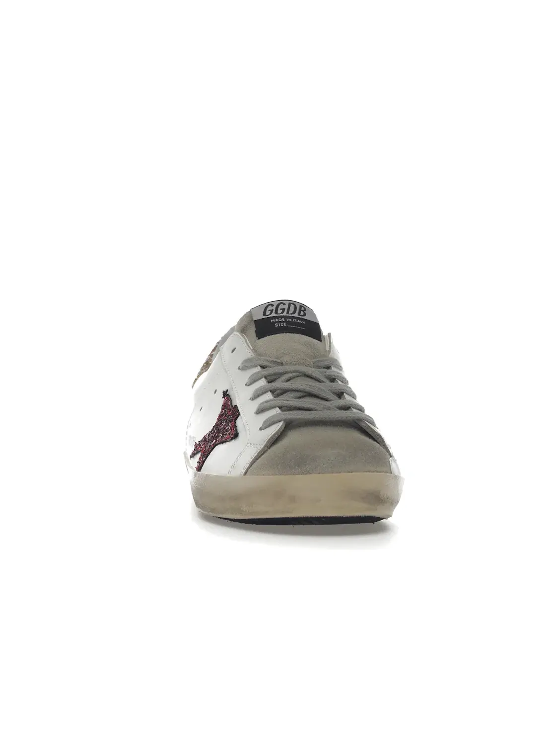 Женские кроссовки с блестками Golden Goose Super-Star — изображение 2 из 4, белый/красный