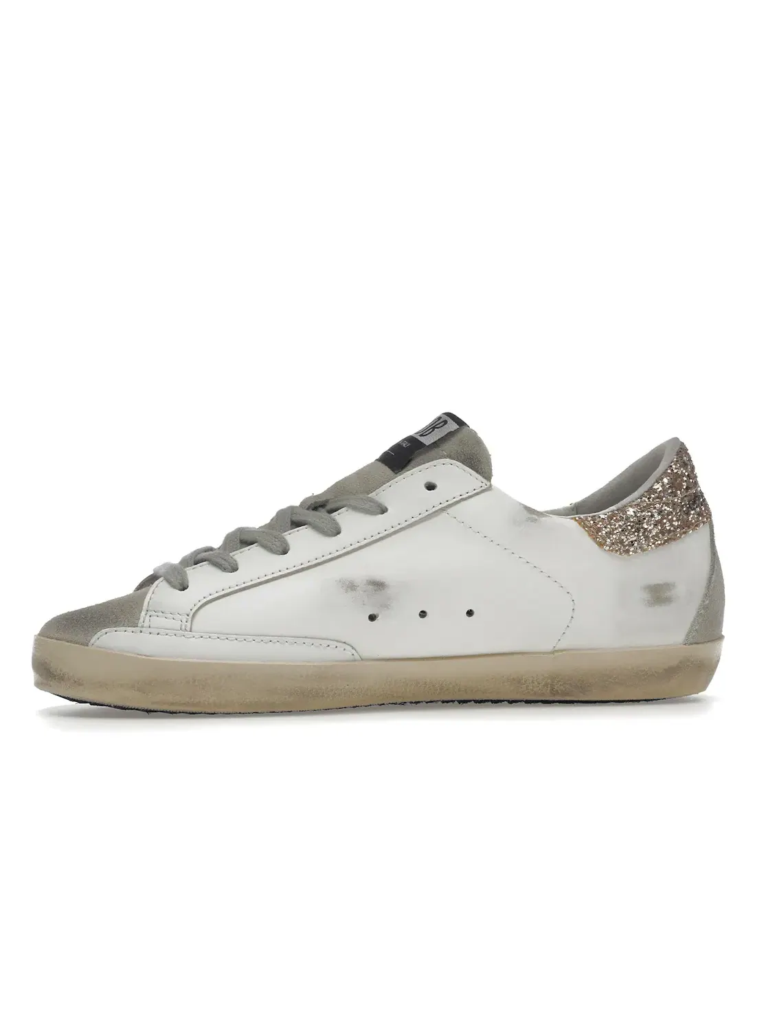 Женские кроссовки с блестками Golden Goose Super-Star — изображение 3 из 4, белый/красный