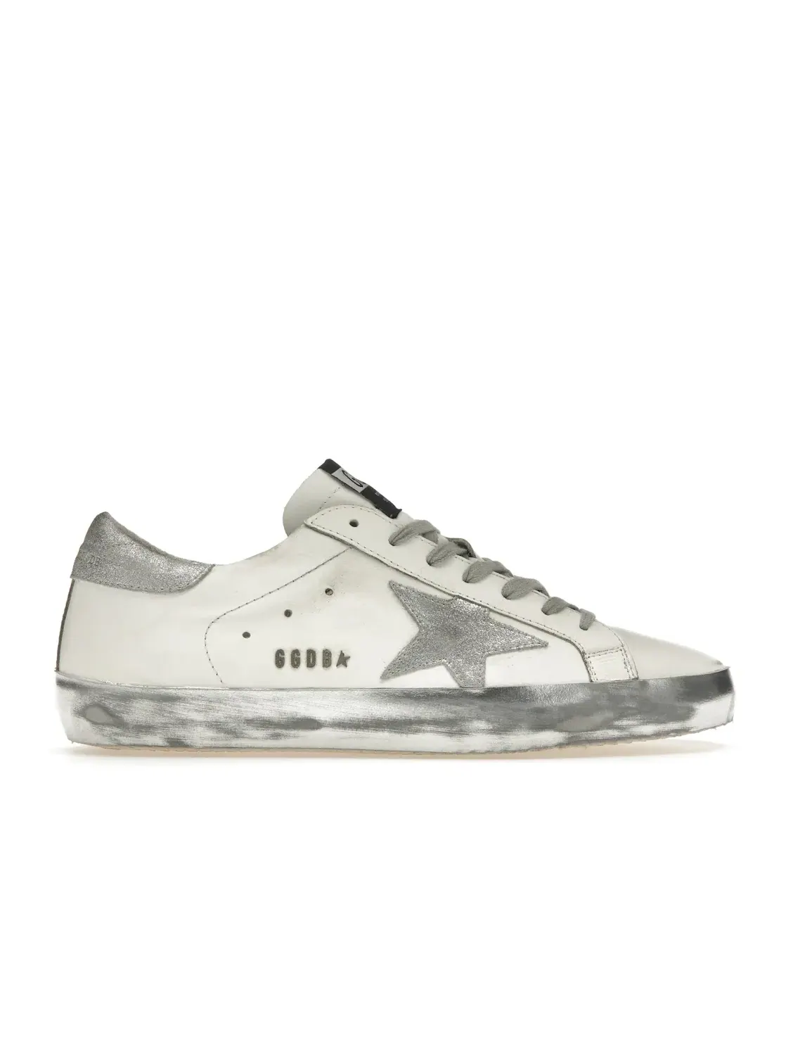 Мужские кроссовки с блестками Golden Goose Super-Star — изображение 1 из 4, белый/серебристый