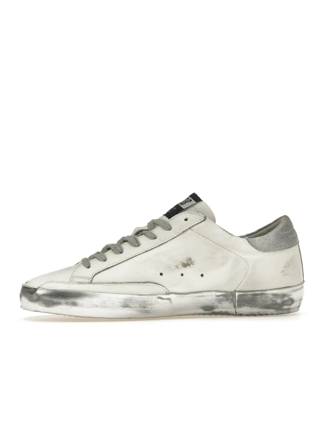 Мужские кроссовки с блестками Golden Goose Super-Star — изображение 3 из 4, белый/серебристый