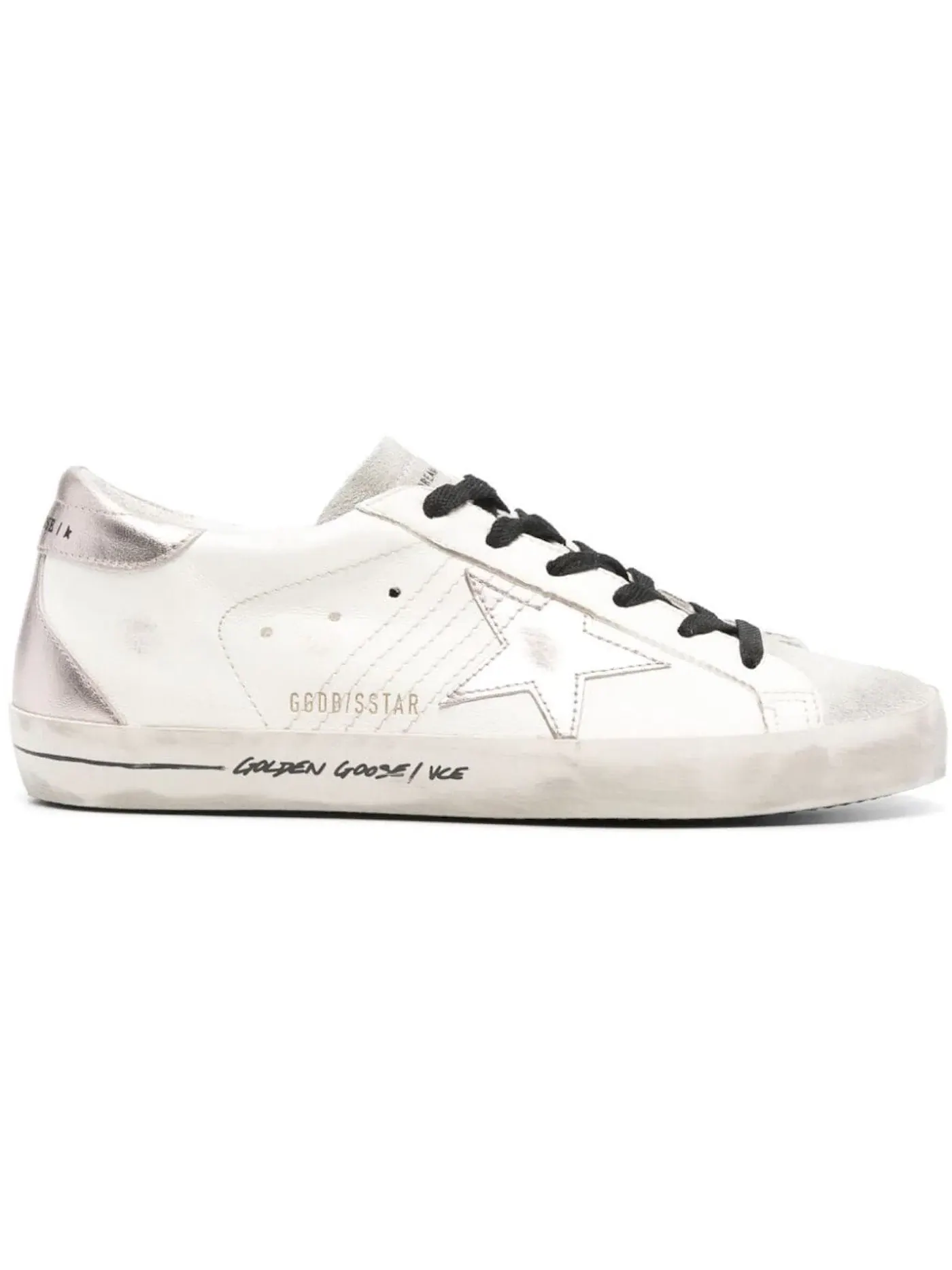 Женские кроссовки с серебристыми вставками Golden Goose Super-Star