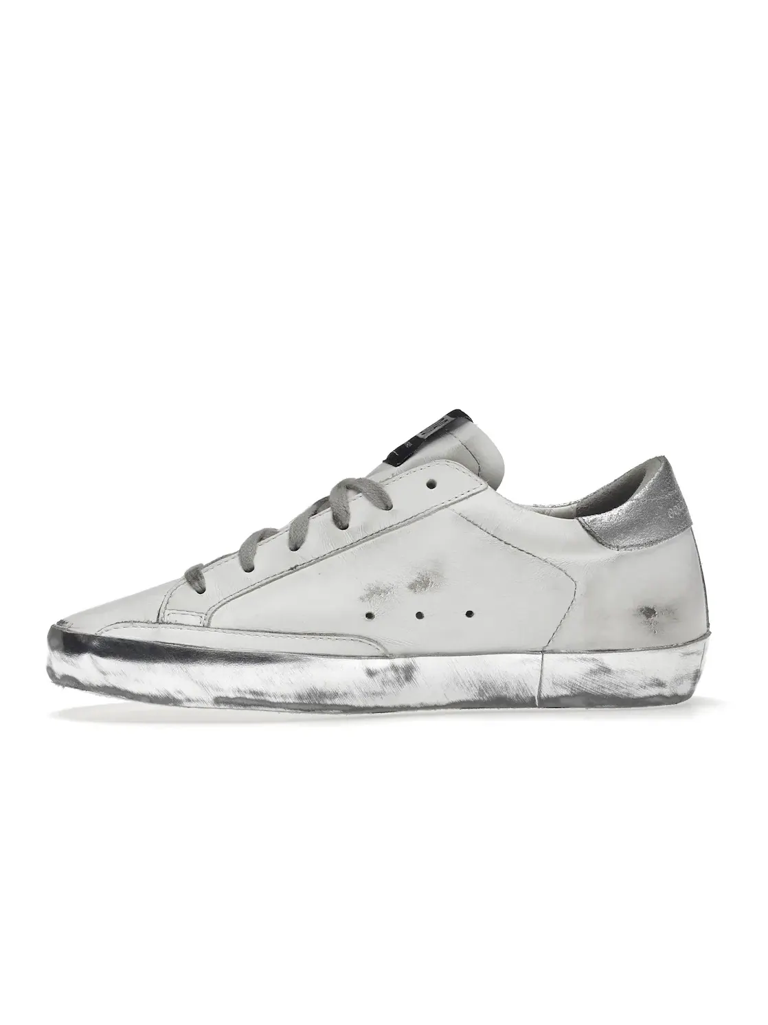 Женские кроссовки с блестками Golden Goose Super-Star — изображение 3 из 4, белый/серебристый
