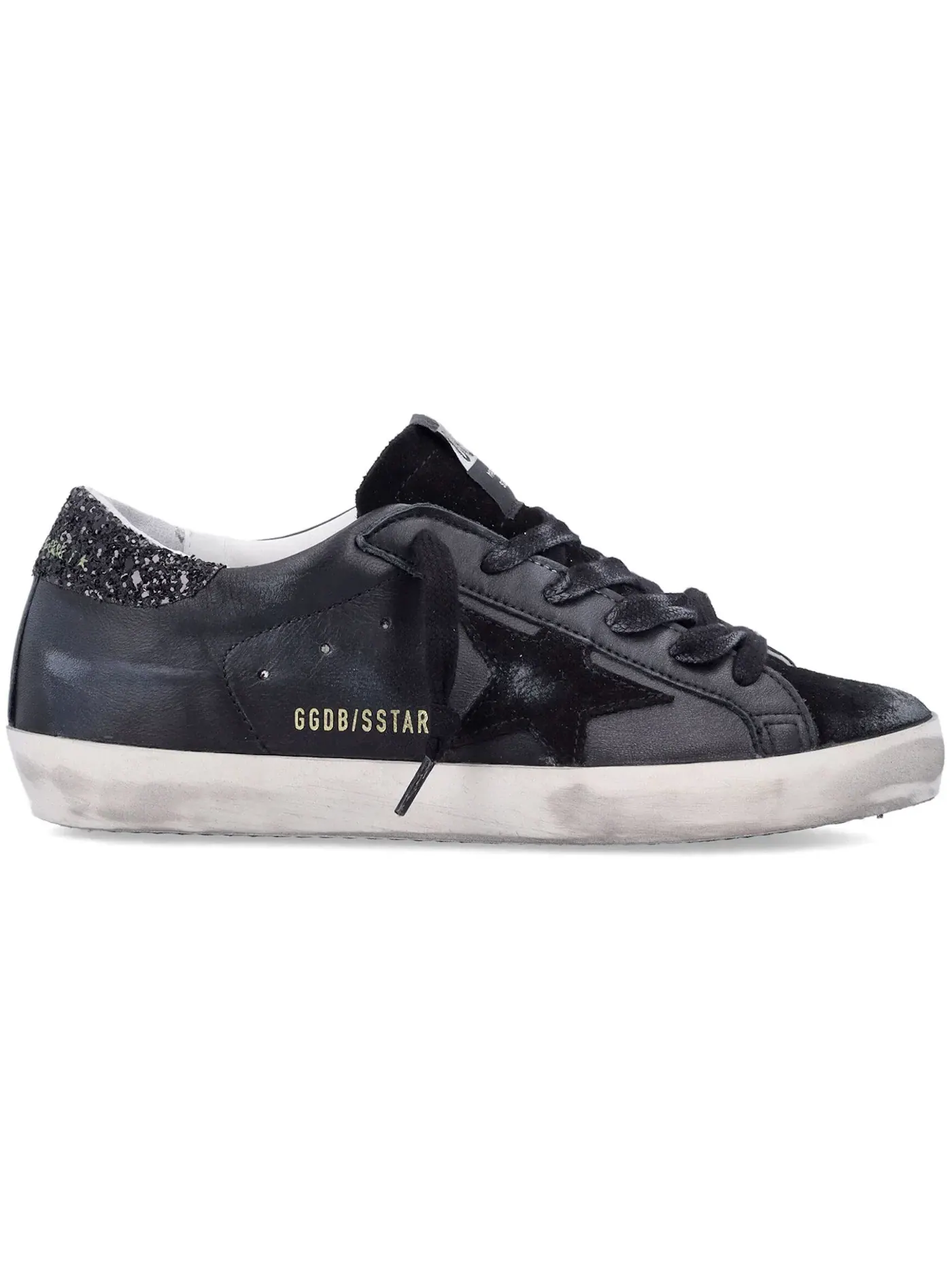 Женские кроссовки с блестками Golden Goose Superstar — изображение 1 из 1, черный