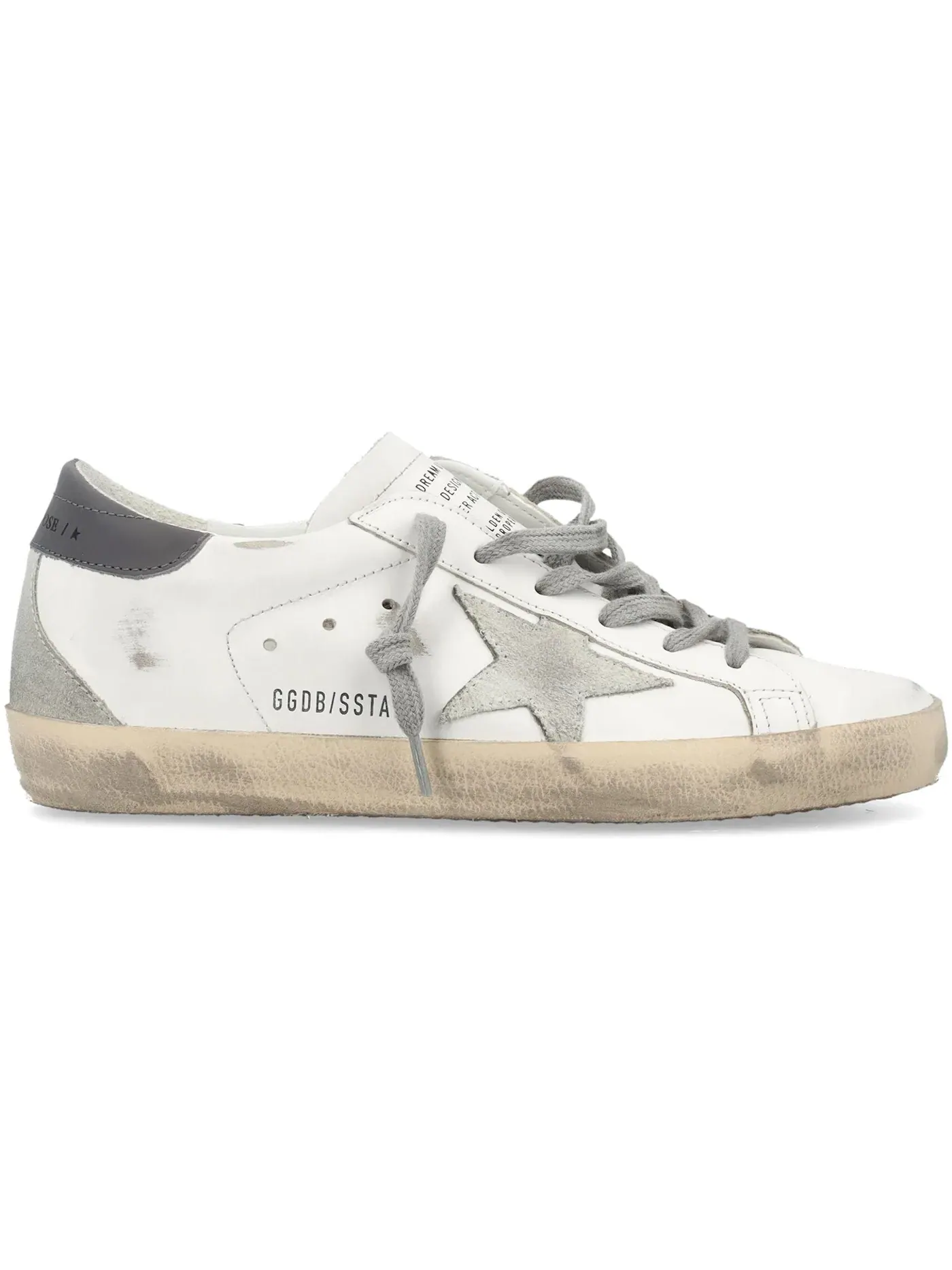 Женские кроссовки с принтом Golden Goose Superstar Deluxe — изображение 1 из 1, белый//темный серый