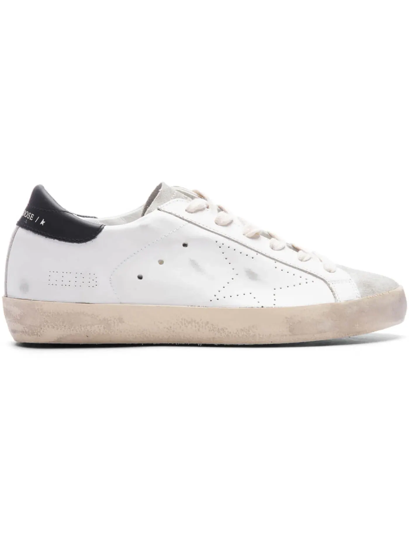 Женские кроссовки с декором Golden Goose Super-Star — изображение 1 из 1, белый//черный