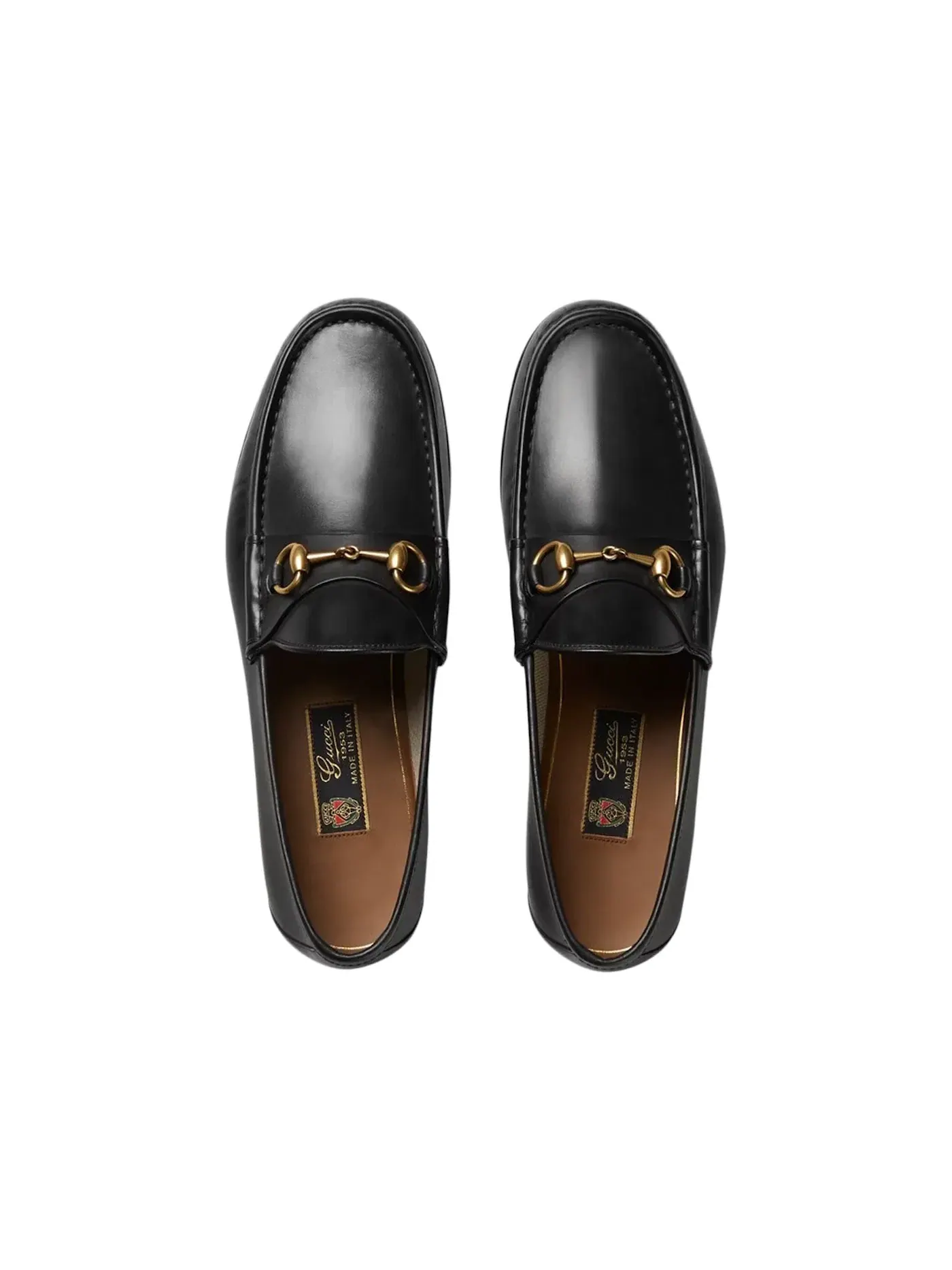 Лоферы мужские Gucci 1953 Horsebit Loafer, с конской упряжью — изображение 3 из 3, черный/золотой