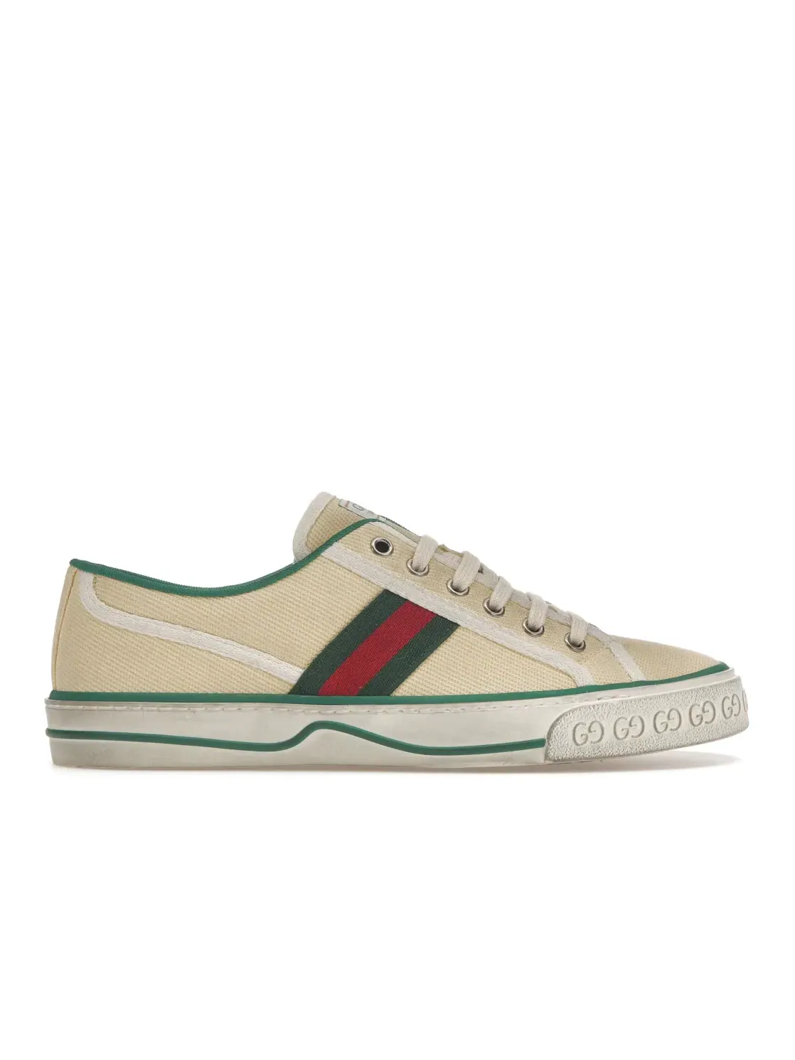 Кроссовки женские Gucci 1977 Tennis, с принтом — изображение 1 из 4, белый
