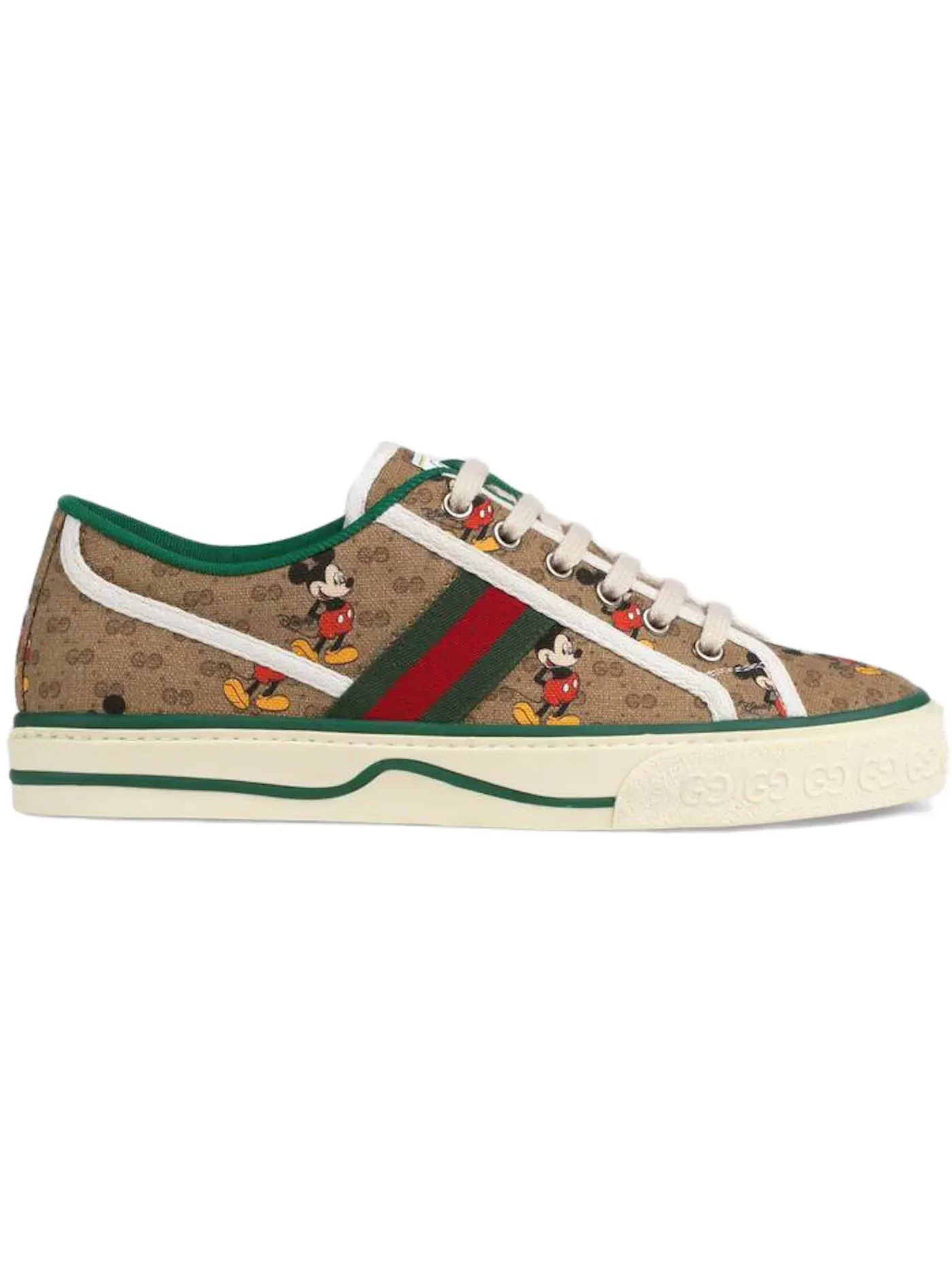 Кроссовки женские Gucci 1977 Tennis, с принтом — изображение 1 из 1, бежевый