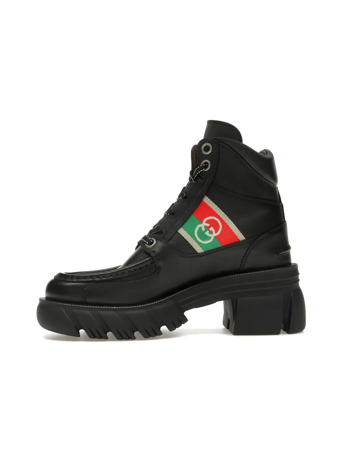 Ботинки-челси женские Gucci Romance Leather Combat Boot, кожаные, на каблуке — изображение 3 из 4, черный