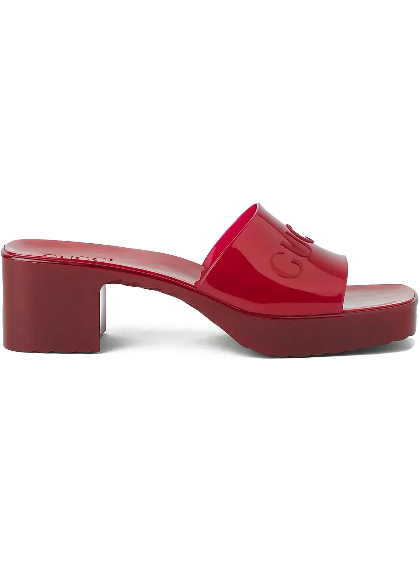 Босоножки женские Gucci Red на каблуке 60 мм