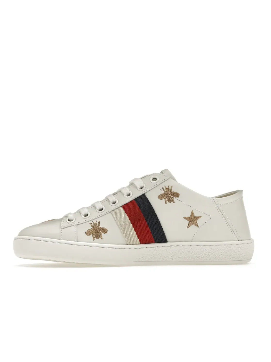 Кеды женские Gucci Ace с принтом пчелы и звезды — изображение 3 из 4, белый