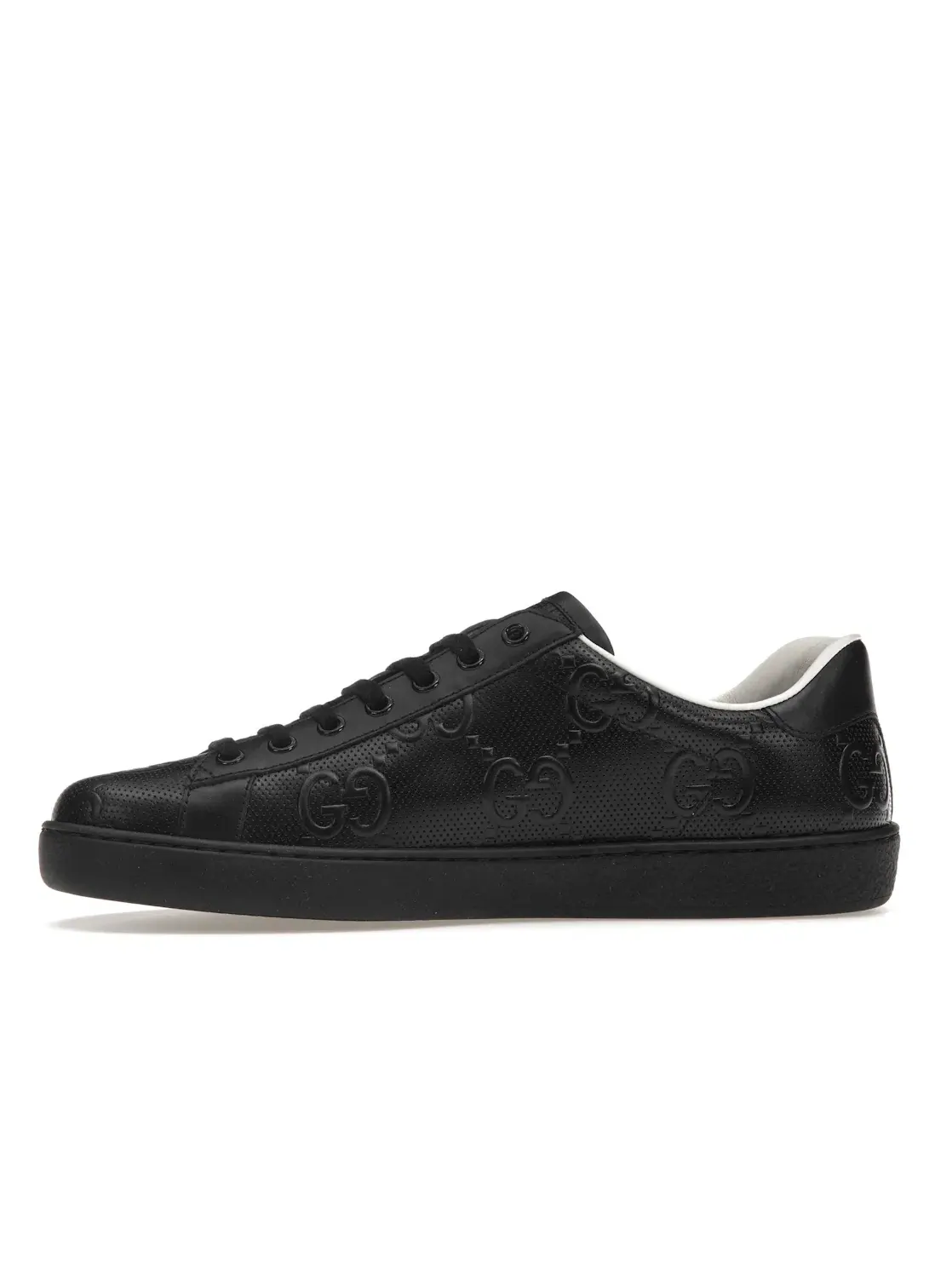 Кроссовки мужские Gucci Ace кожаные, с принтом GG — изображение 3 из 4, черный