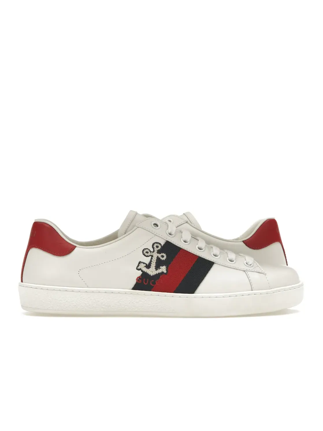 Кеды мужские Gucci Ace, с принтом и полосой — изображение 1 из 4, белый/синий/красный