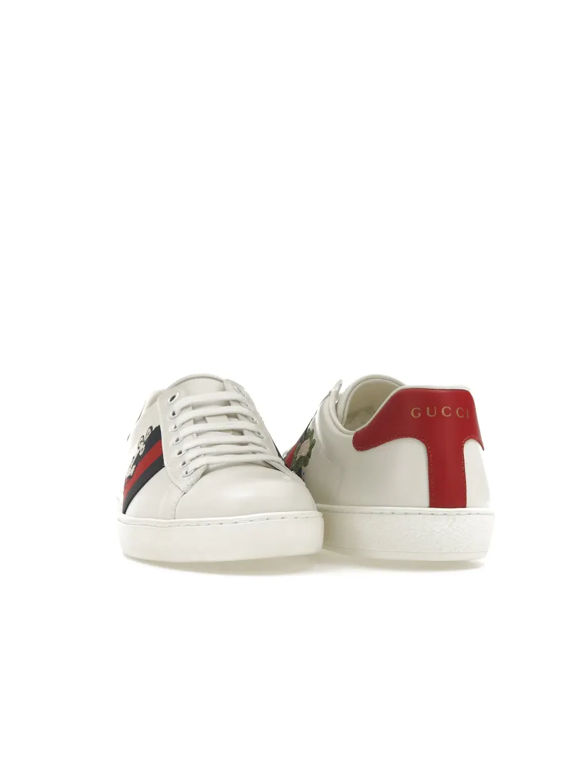 Кеды мужские Gucci Ace, с принтом и полосой — изображение 2 из 4, белый/синий/красный