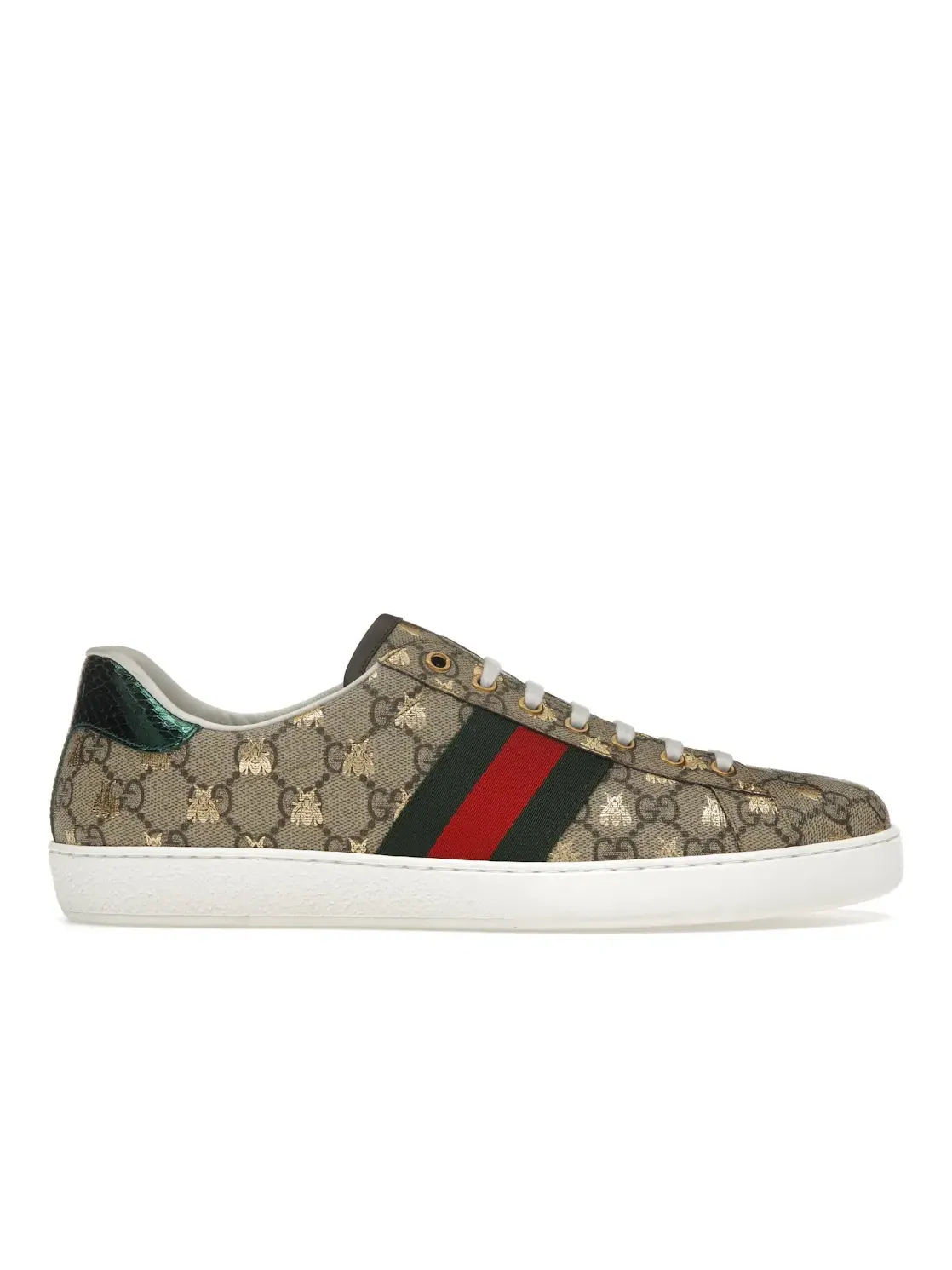 Кроссовки мужские Gucci Ace с принтом Ebony Supreme Bees, кожаные — изображение 1 из 4, мульти