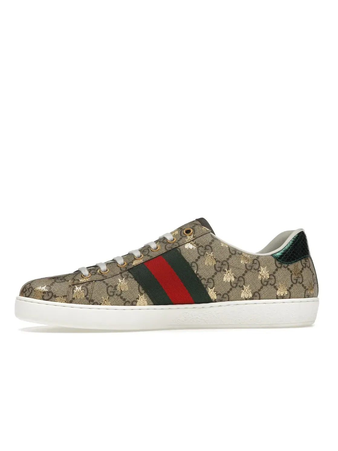Кроссовки мужские Gucci Ace с принтом Ebony Supreme Bees, кожаные — изображение 3 из 4, мульти