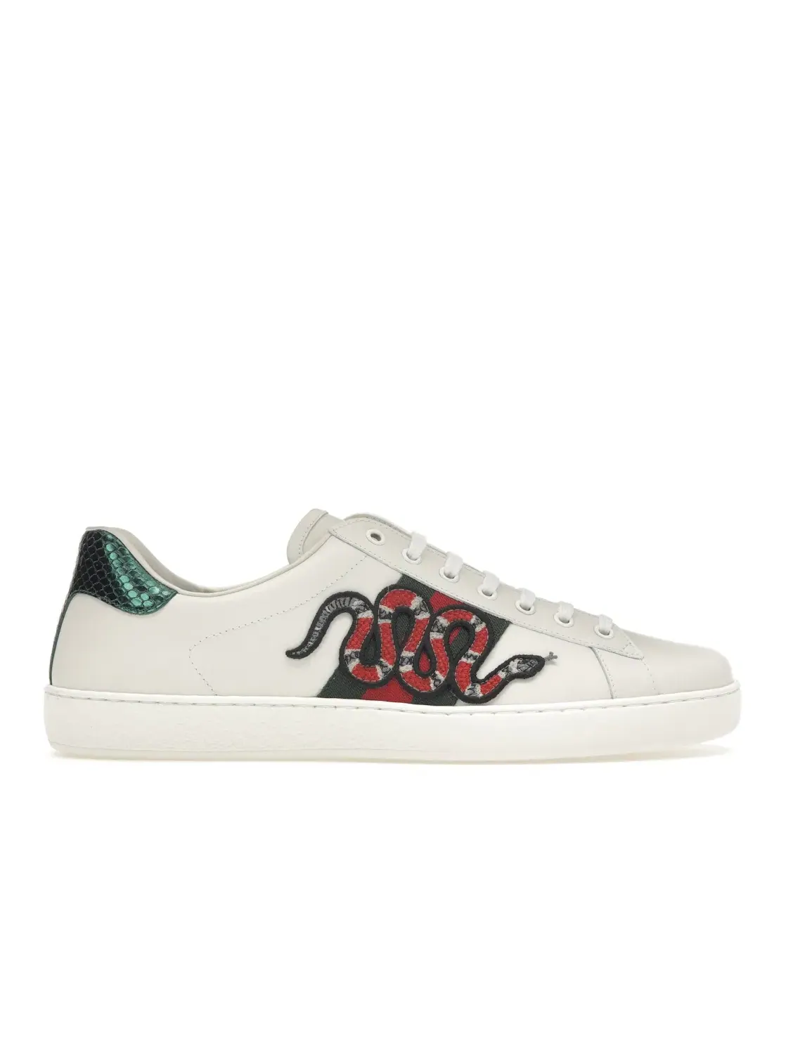 Кроссовки мужские Gucci Ace Embroidered Snake — изображение 1 из 4, белый