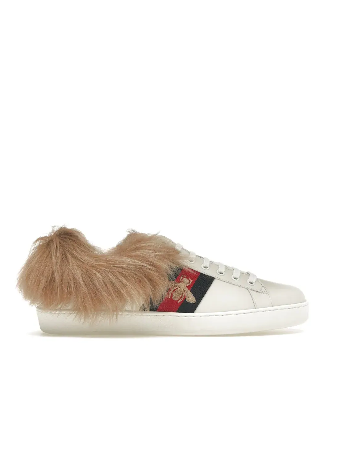 Кроссовки мужские Gucci Ace с мехом — изображение 1 из 4, белый