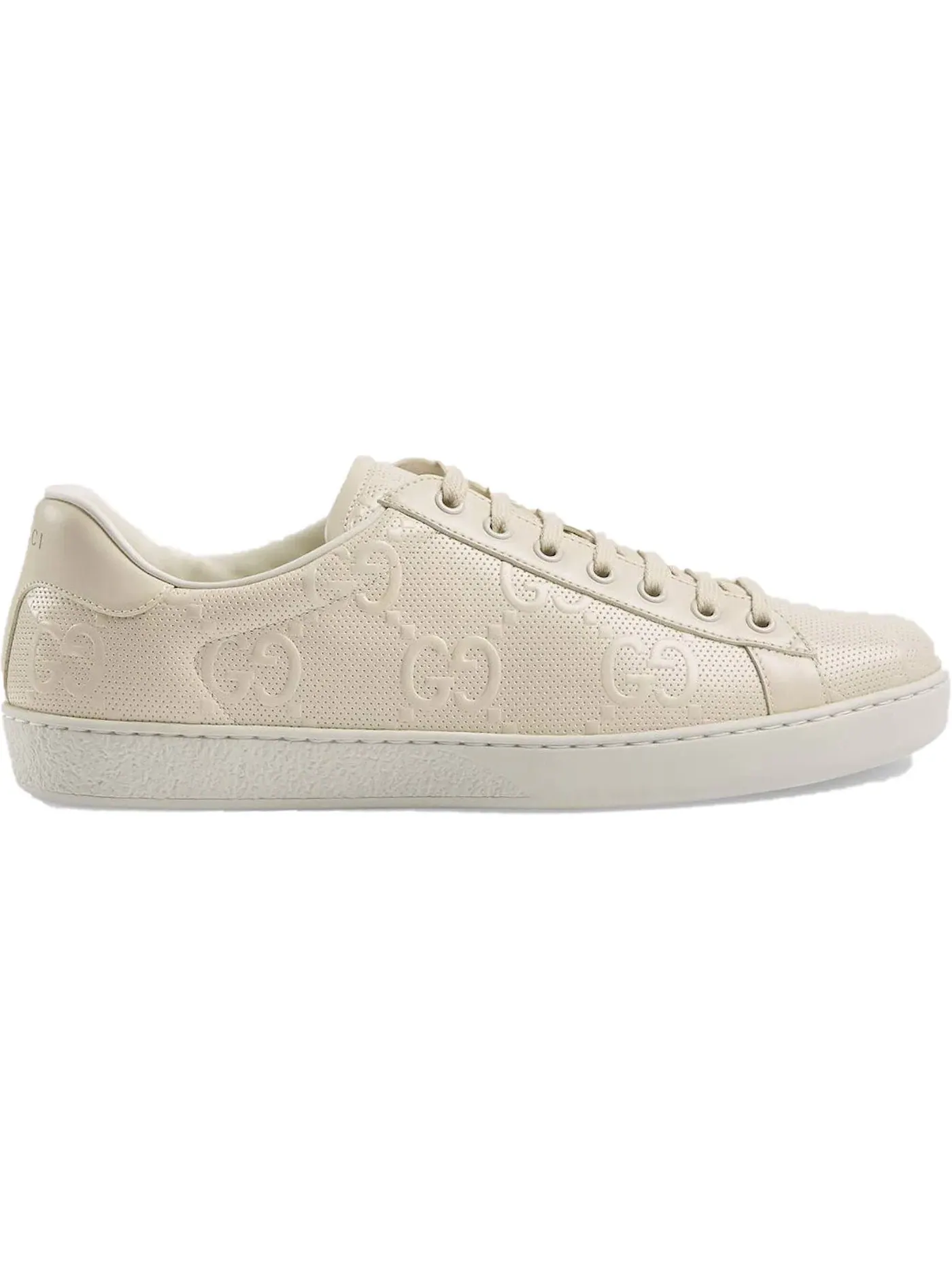 Кроссовки женские Gucci Ace, тиснение GG, кремовые — изображение 1 из 1, бежевый