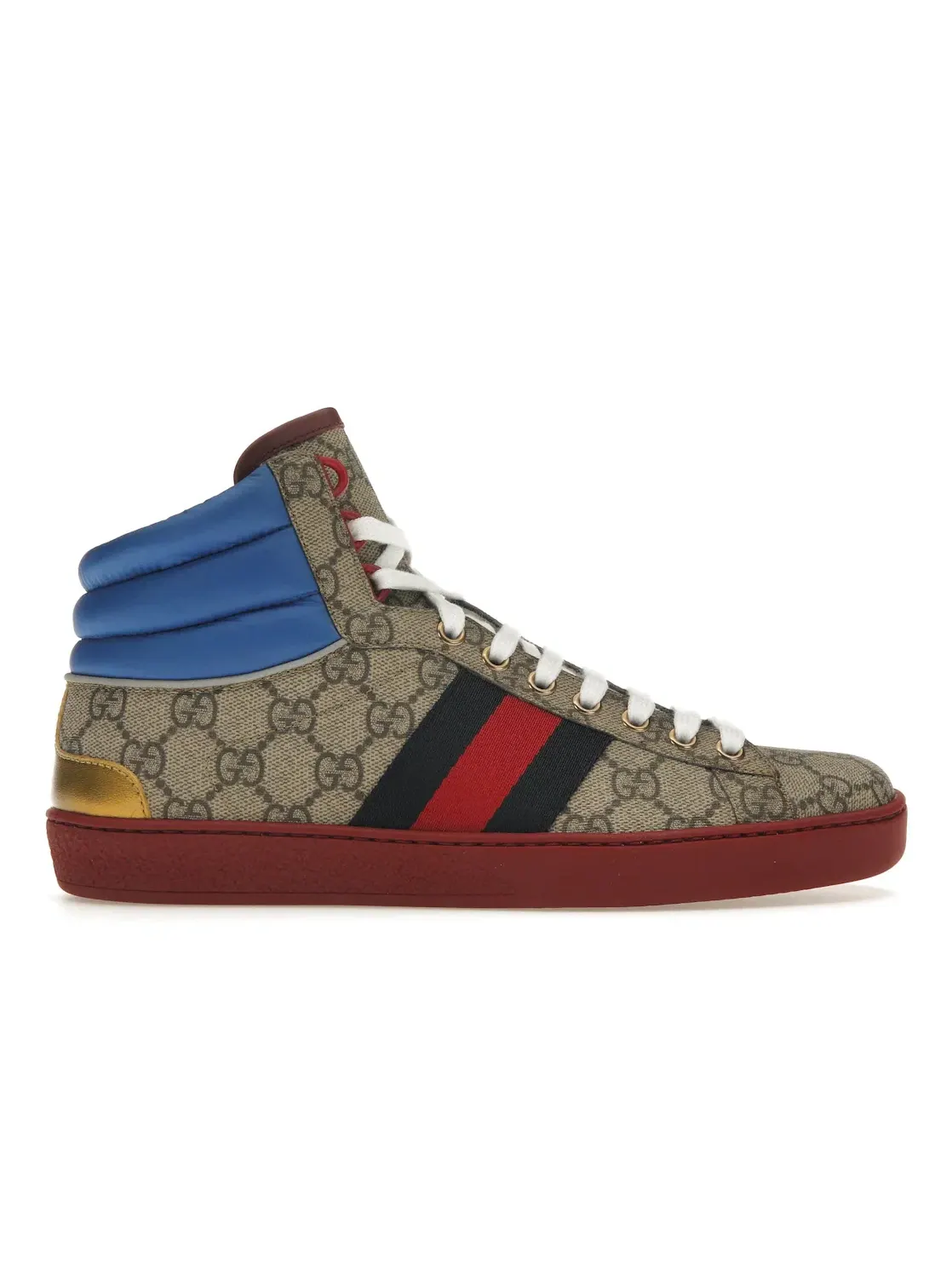 Кеды мужские Gucci Ace GG High Top, с принтом GG — изображение 1 из 4, бежевый