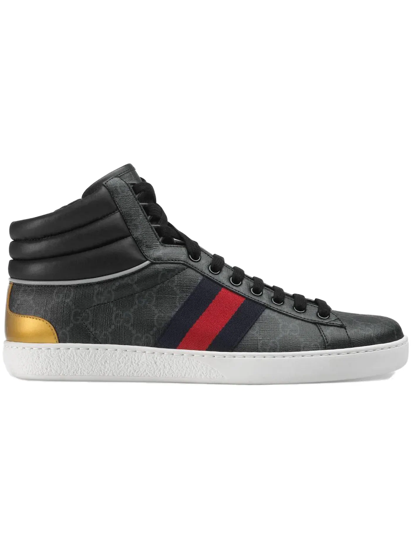 Кроссовки Gucci Ace GG High Top, с принтом GG — изображение 1 из 1, черный