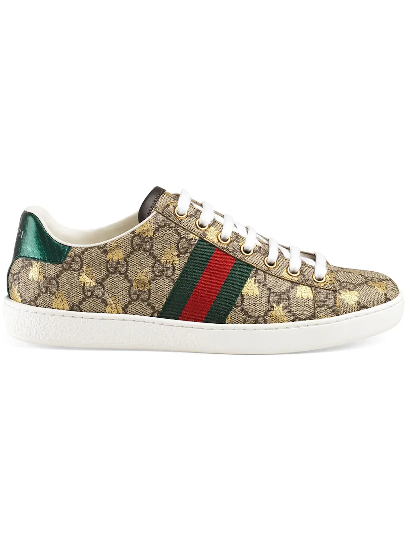 Кеды женские Gucci Ace с принтом GG Supreme и пчелой — изображение 1 из 1, коричневый