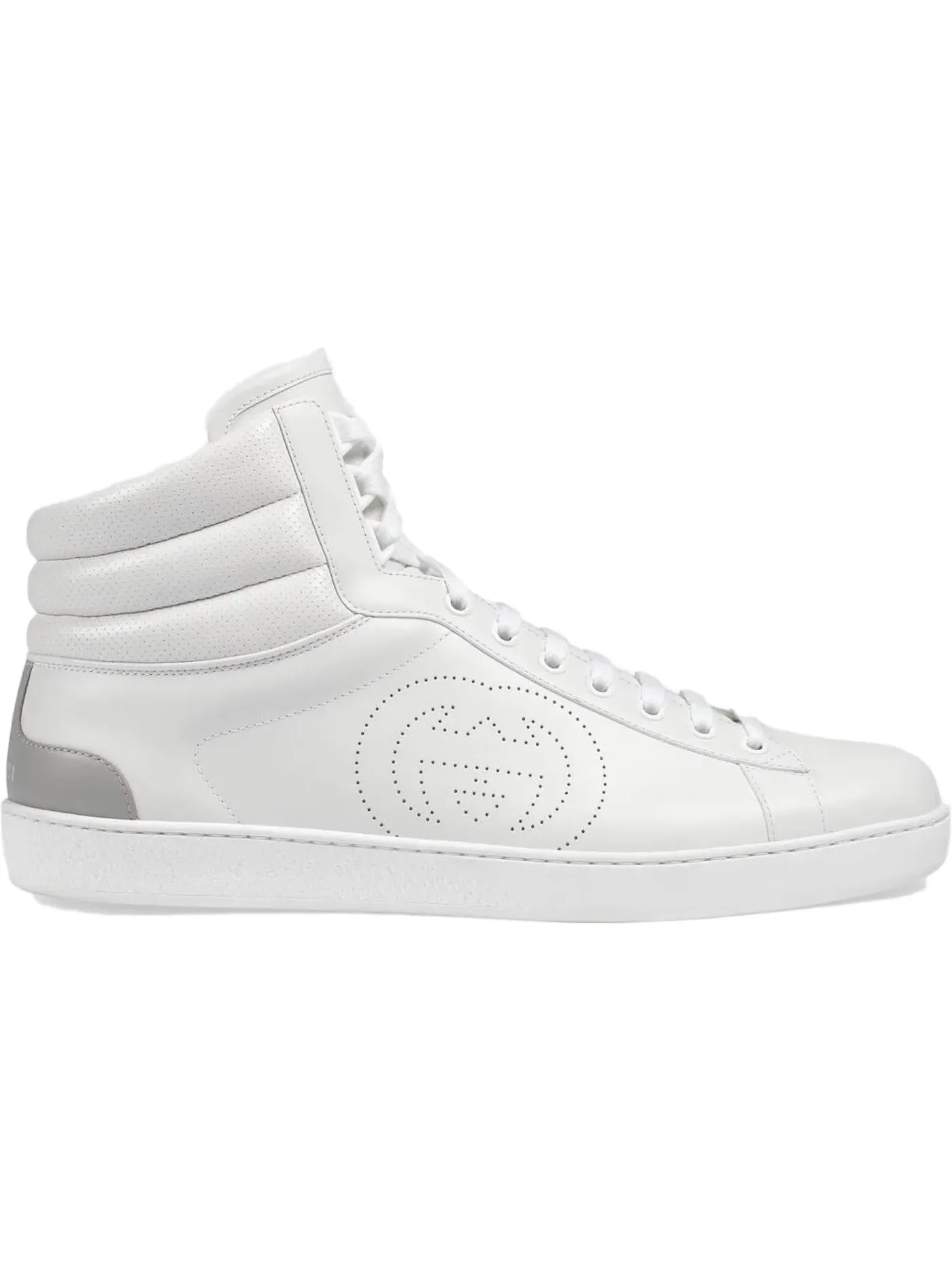 Кроссовки мужские Gucci Ace High-Top с принтом — изображение 1 из 1, белый/серый