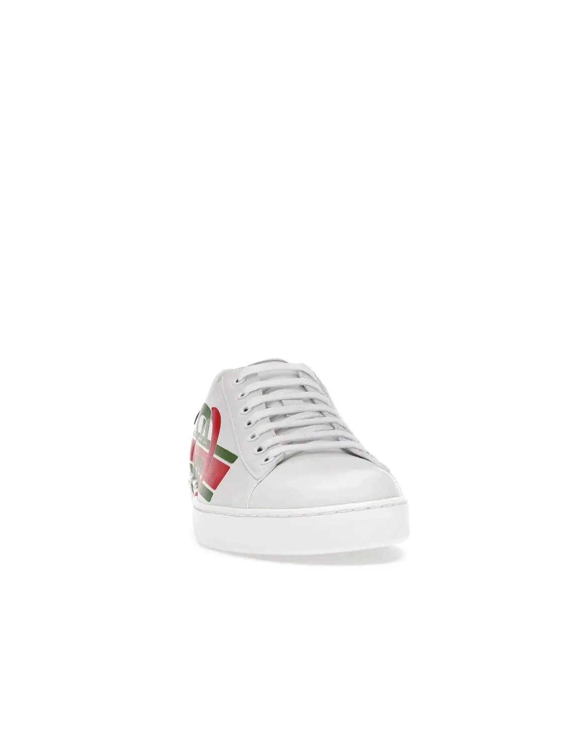 Кроссовки мужские Gucci Ace кожаные, с красно-зеленой полосой — изображение 2 из 4, белый/зеленый/красный