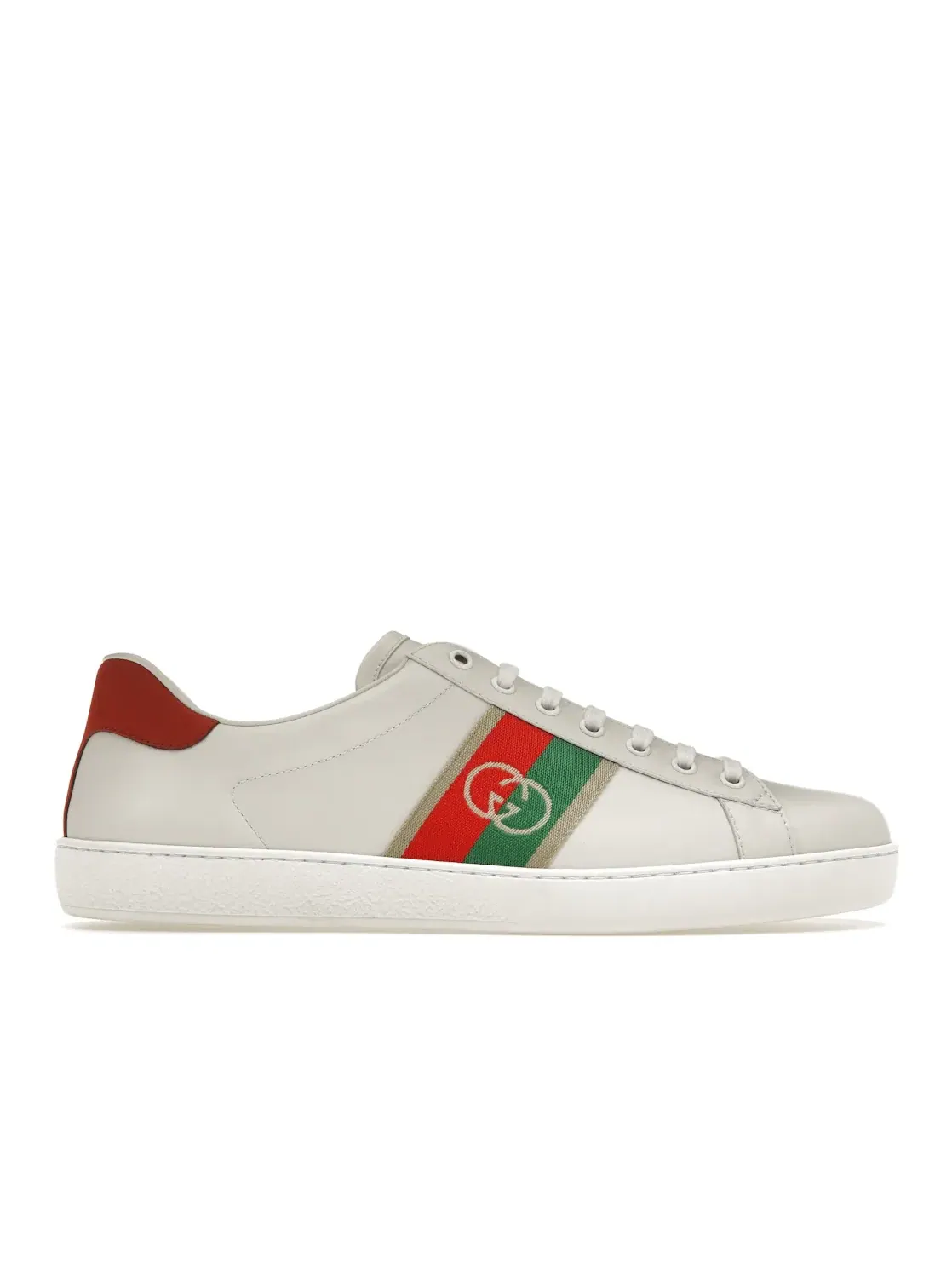 Кеды Gucci Ace с принтом Interlocking GG — изображение 1 из 4, белый/красный/зеленый