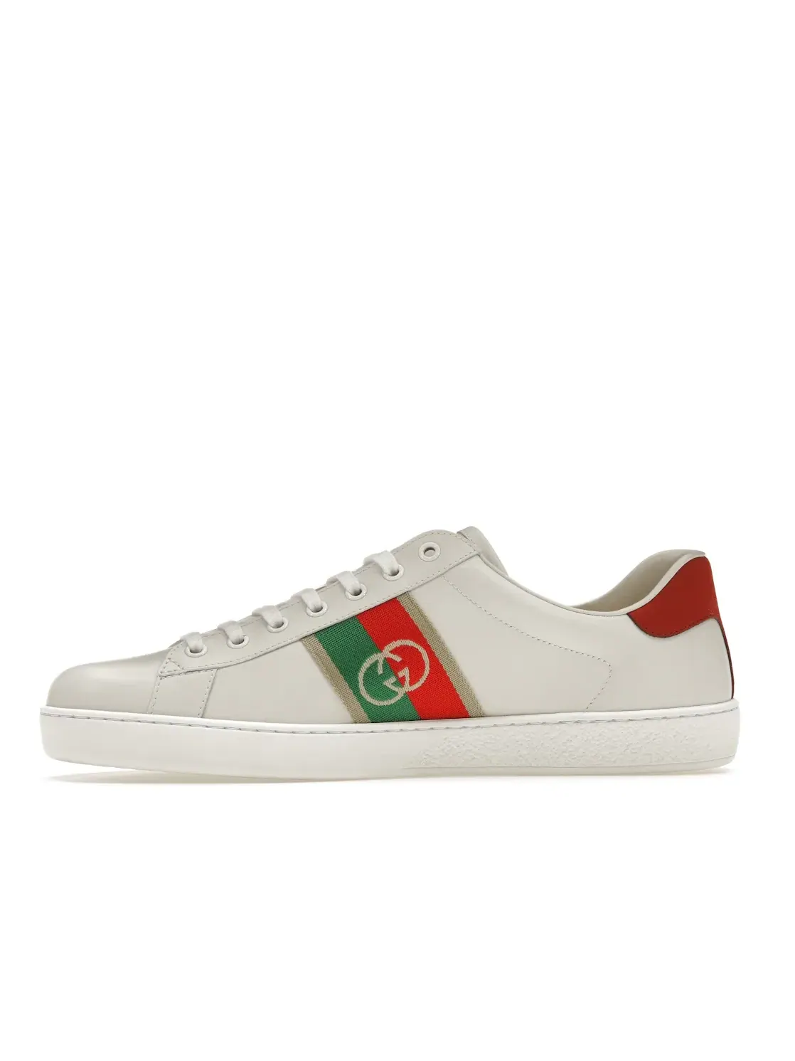 Кеды Gucci Ace с принтом Interlocking GG — изображение 3 из 4, белый/красный/зеленый