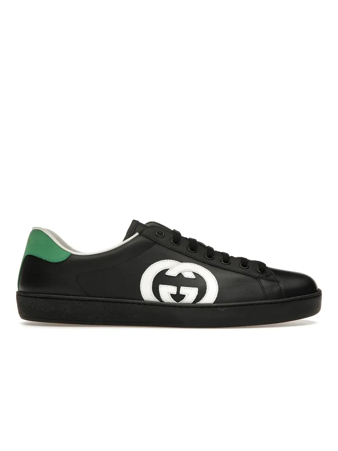 Кеды Gucci Ace с принтом Interlocking GG, кожаные — изображение 1 из 4, черный/белый