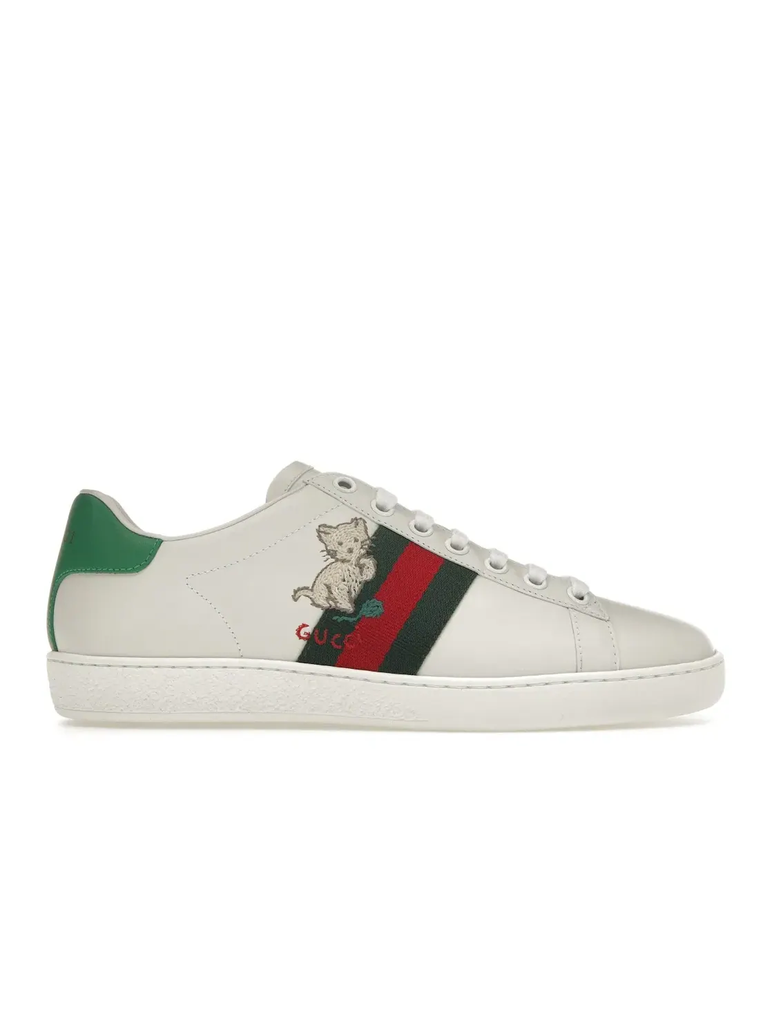 Кроссовки женские Gucci Ace, с принтом Gucci — изображение 1 из 4, белый/зеленый/красный
