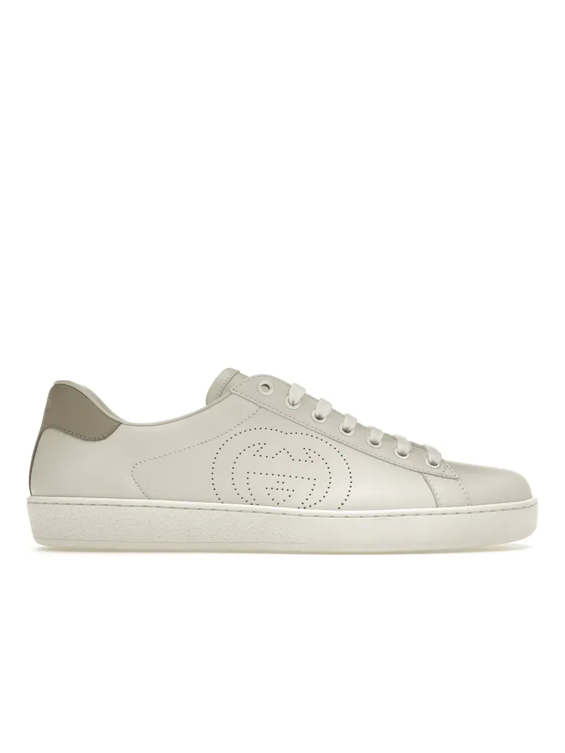 Кроссовки мужские Gucci Ace, с перфорированным логотипом Interlocking G — изображение 1 из 4, белый