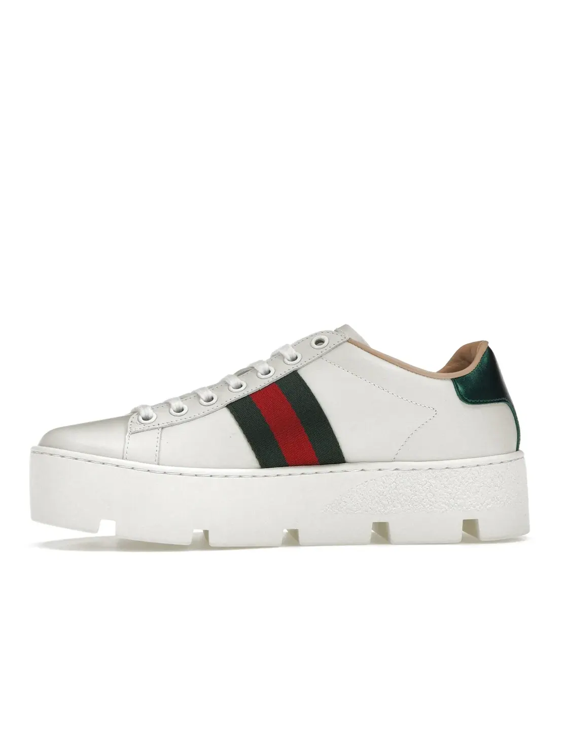 Кеды женские Gucci Ace с платформой, кожаные — изображение 3 из 4, белый
