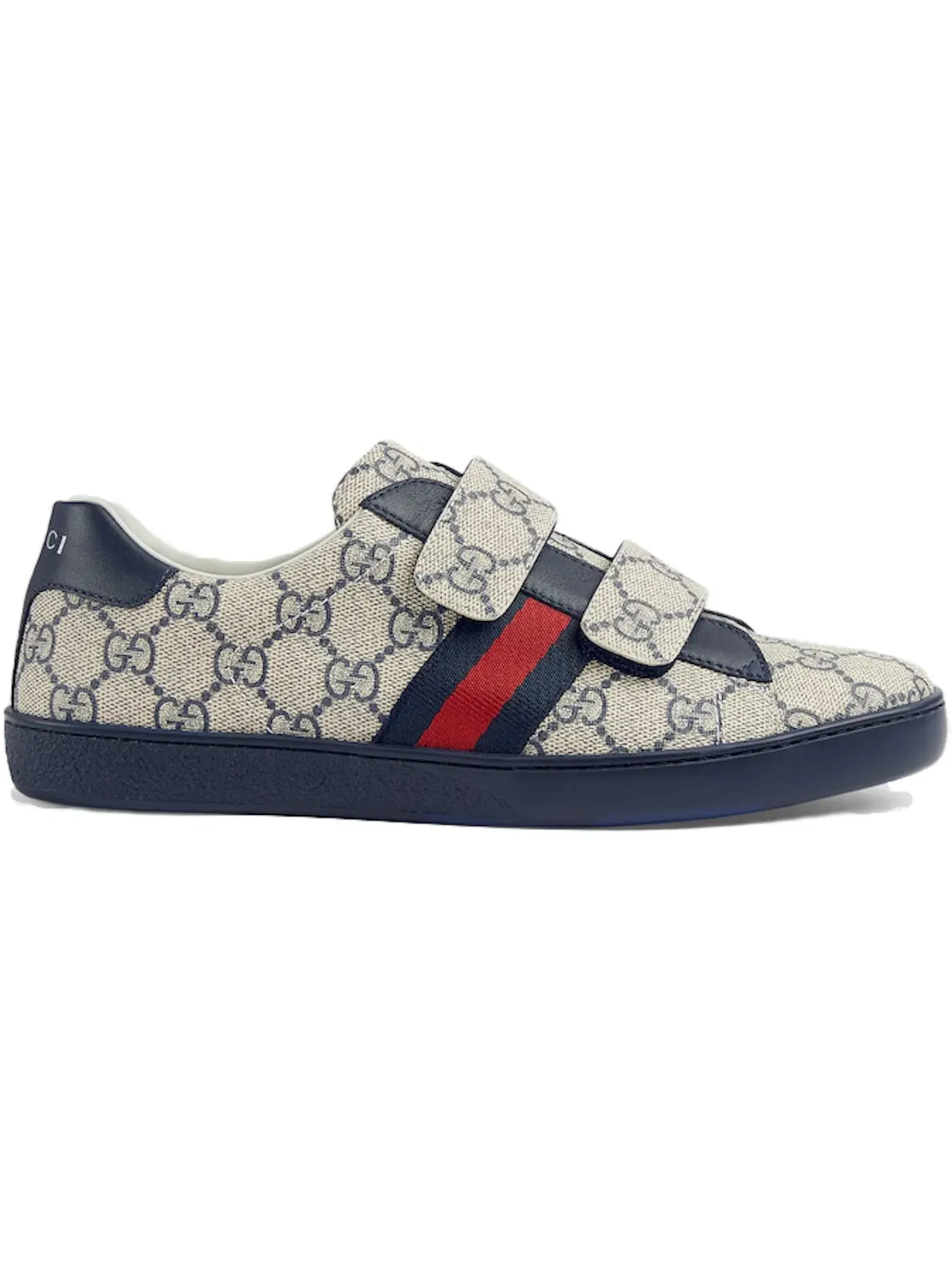 Детские кеды Gucci Ace Strap Sneaker, кожаные, на липучке — изображение 1 из 1, синий
