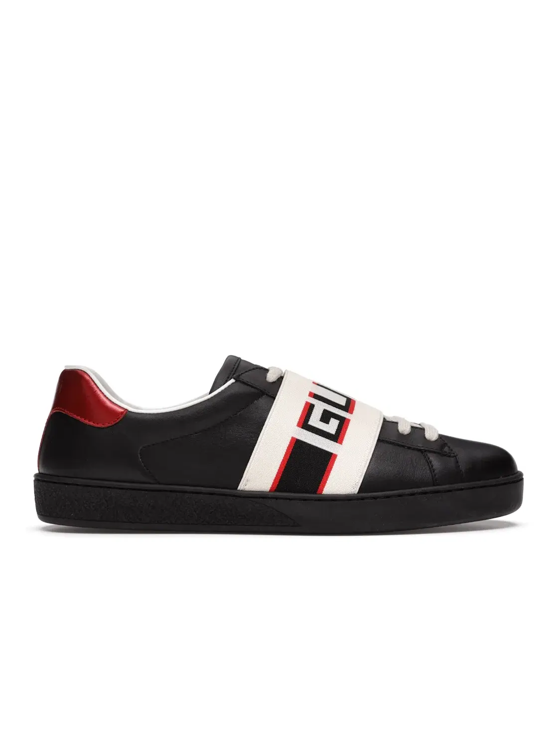 Кеды мужские Gucci Ace Stripe Black, кожаные — изображение 1 из 4, черный