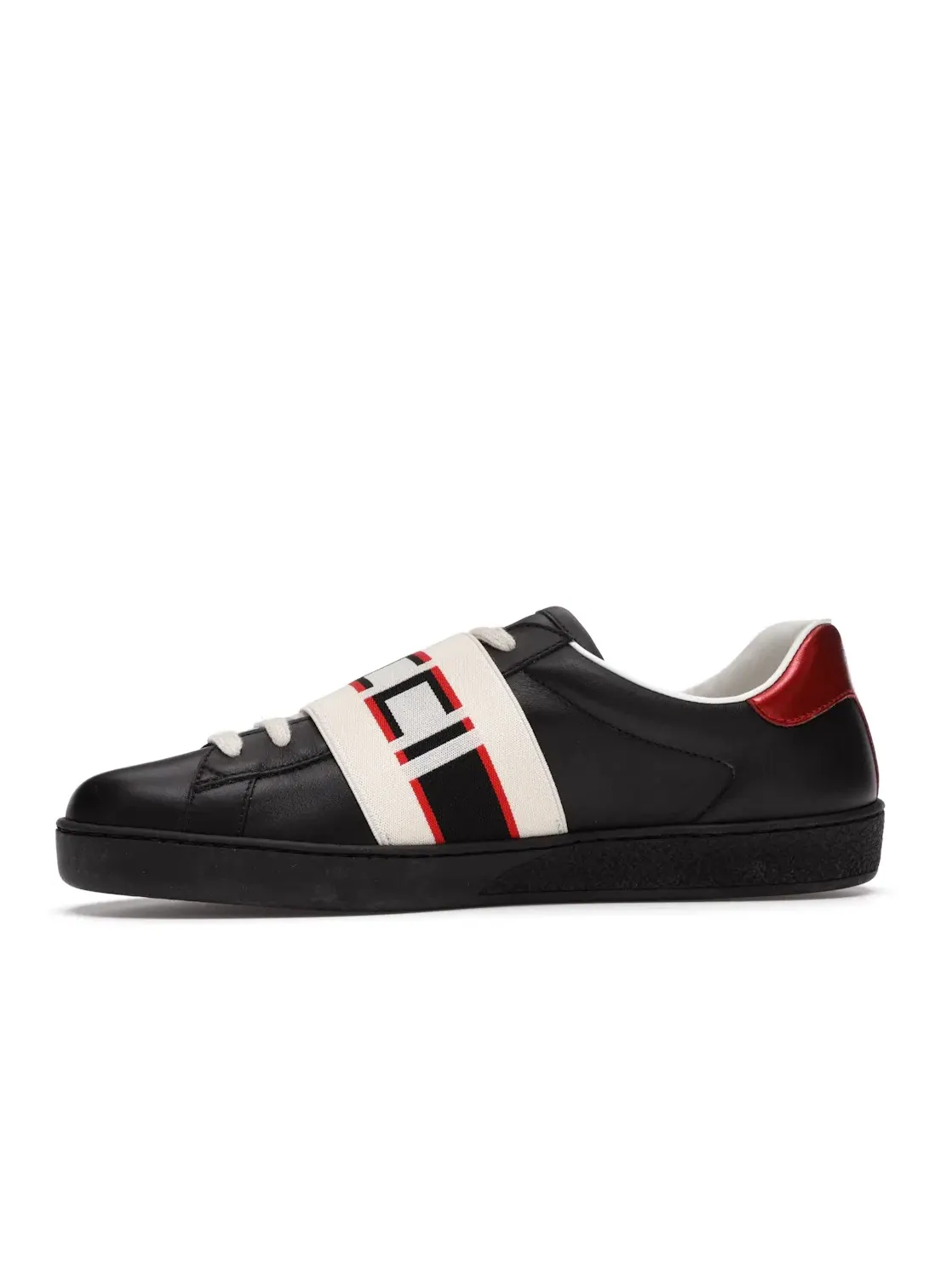 Кеды мужские Gucci Ace Stripe Black, кожаные — изображение 3 из 4, черный