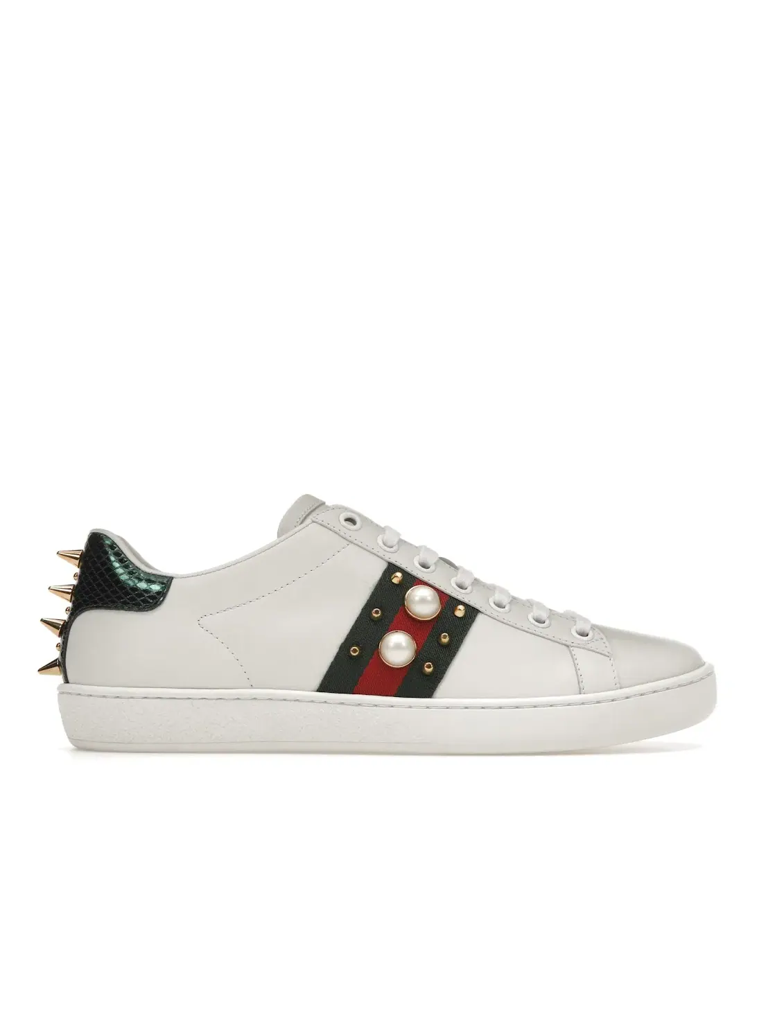 Кеды женские Gucci Ace с жемчугом — изображение 1 из 4, белый