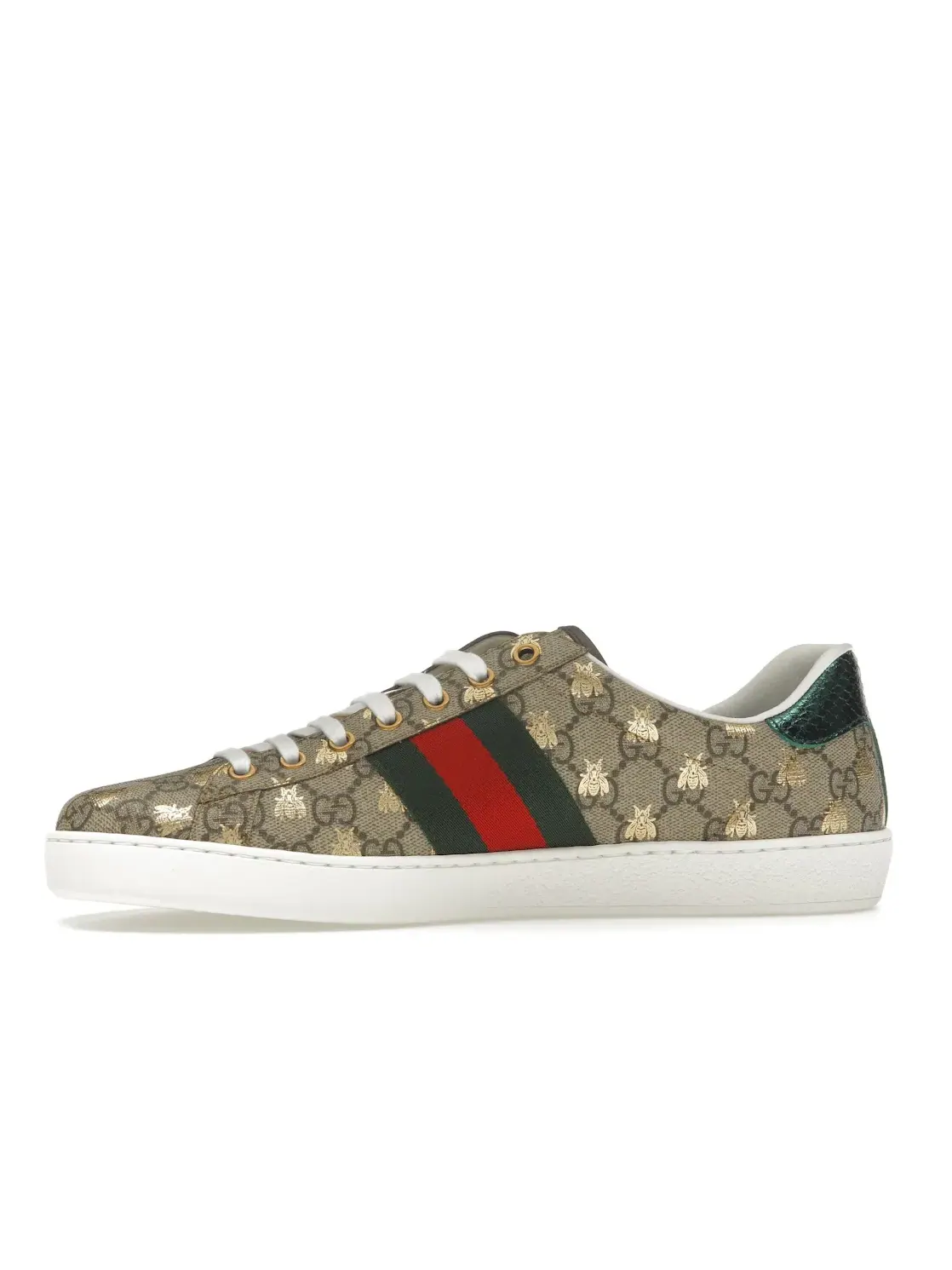 Кеды мужские Gucci Ace с принтом пчел — изображение 3 из 4, бежевый