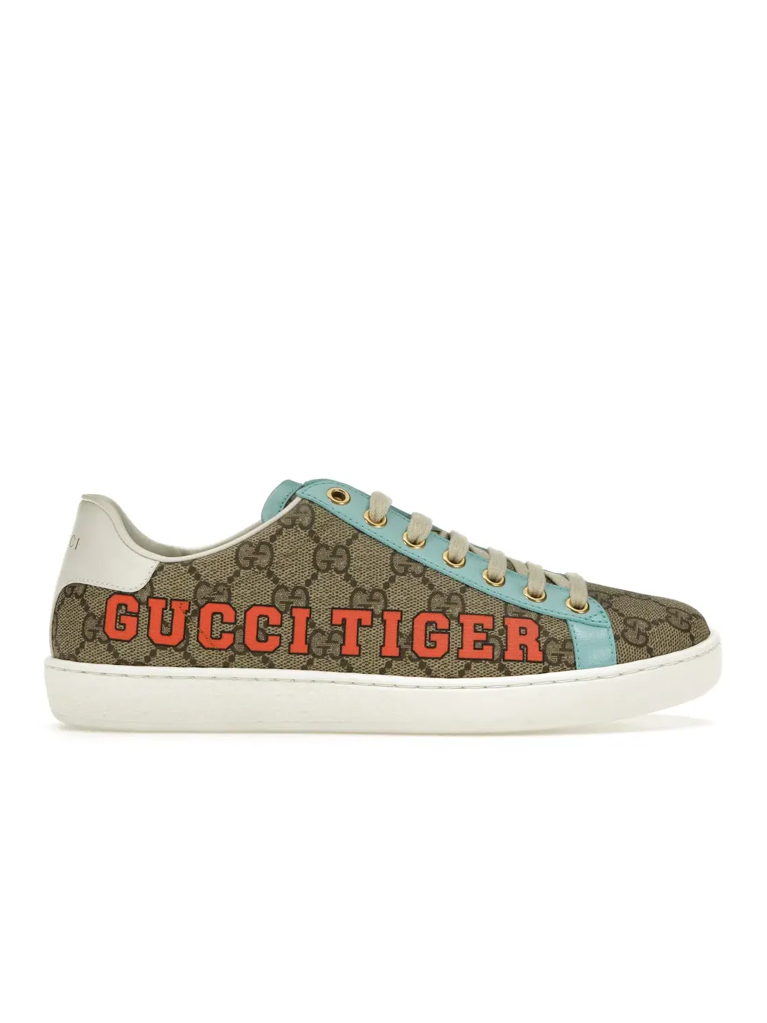 Кеды женские Gucci Ace, с принтом полосы и звезда — изображение 1 из 4, бежевый//оранжевый