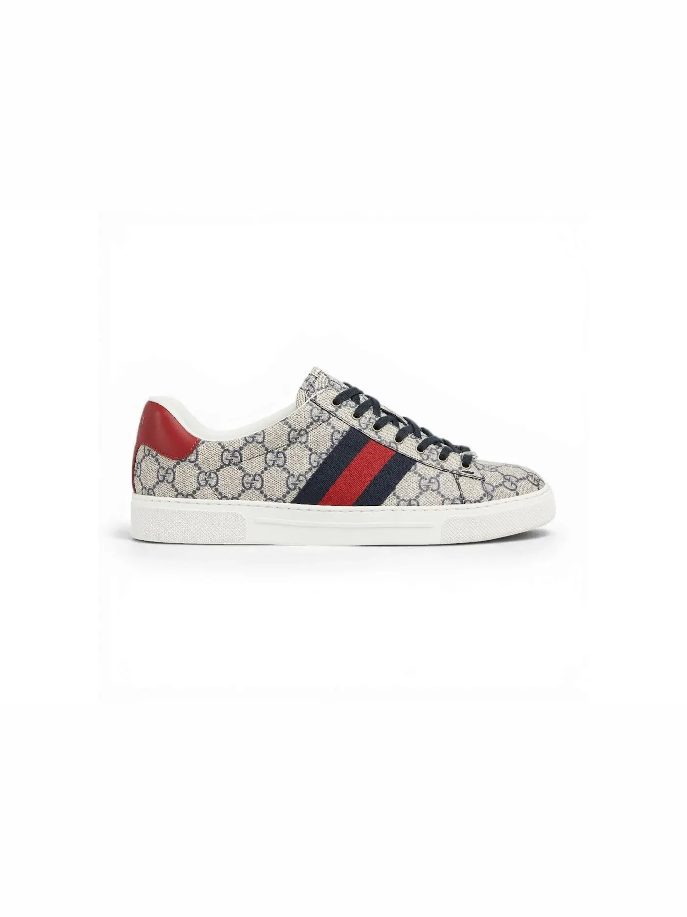 Кроссовки мужские Gucci Ace Web с принтом — изображение 1 из 1, бежевый/синий