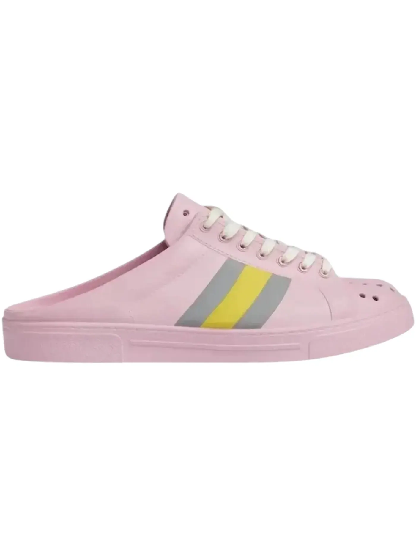Шлепанцы женские Gucci Ace Web Rubber Mules, с принтом Gucci Web Strip