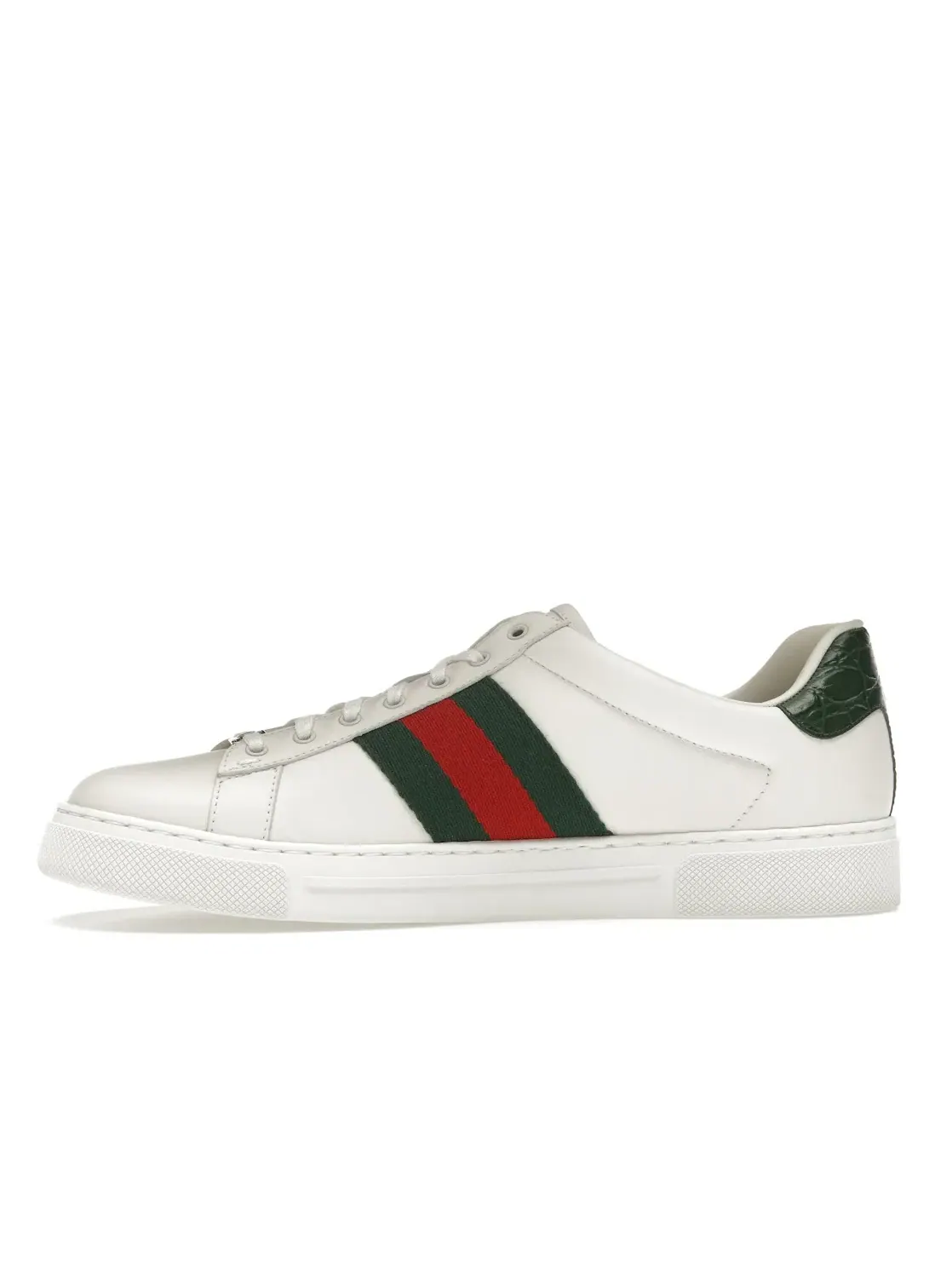 Кеды Gucci Ace Web, кожаные, с принтом Web — изображение 3 из 4, белый/зеленый/красный