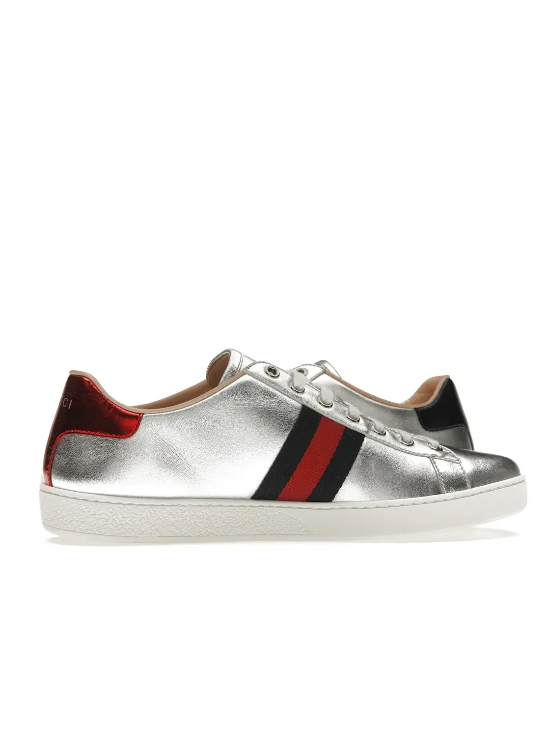 Кеды женские Gucci Ace с принтом Year of the Dog, серебристые — изображение 3 из 4, серебряный