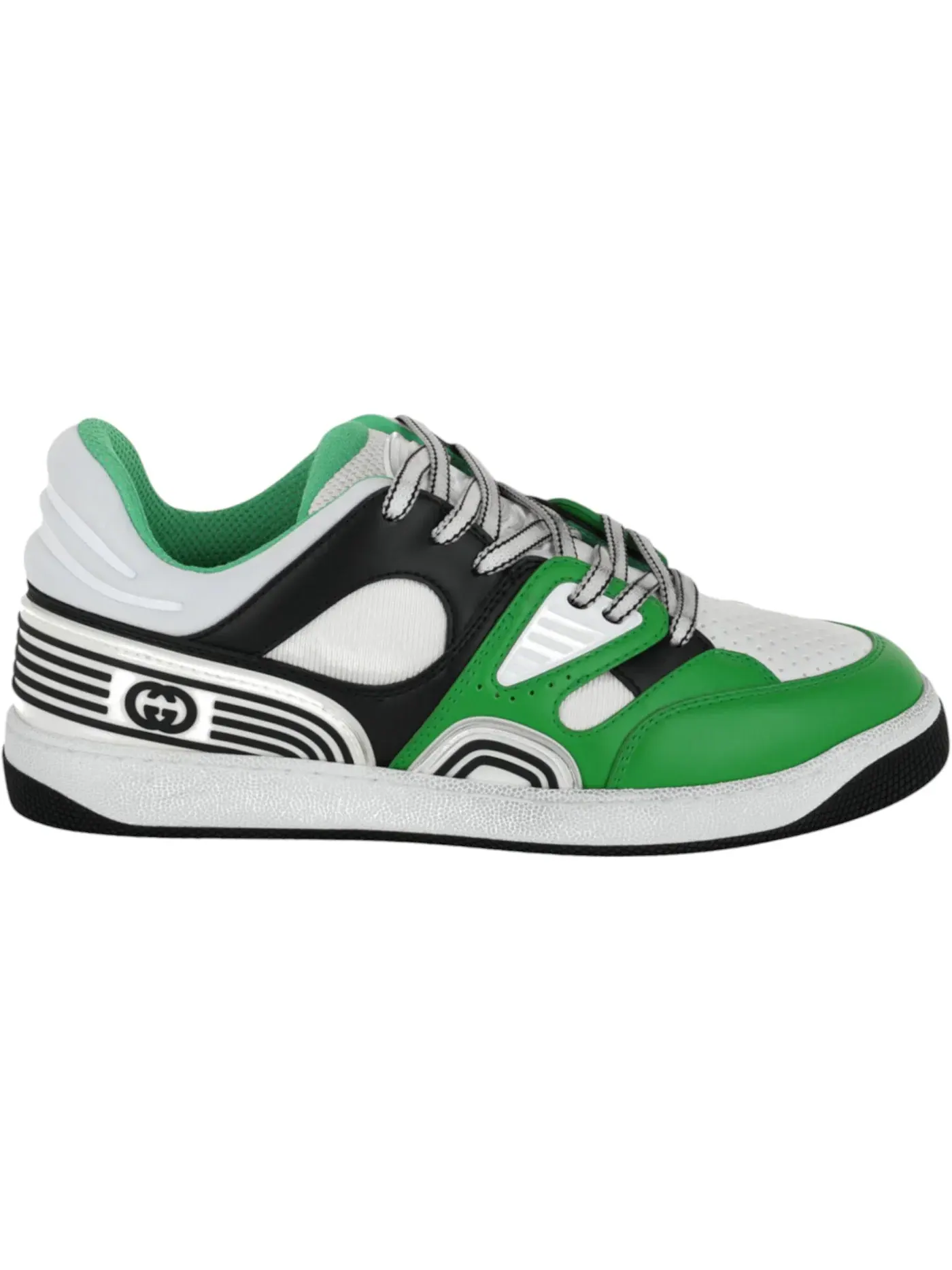 Кроссовки женские Gucci Basket Leather Low-Top, кожаные — изображение 1 из 3, многоцветный