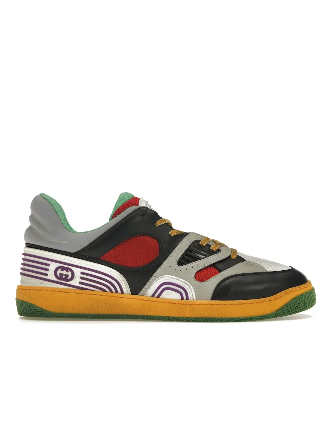 Кроссовки мужские Gucci Basket Low с принтом — изображение 1 из 4, черный