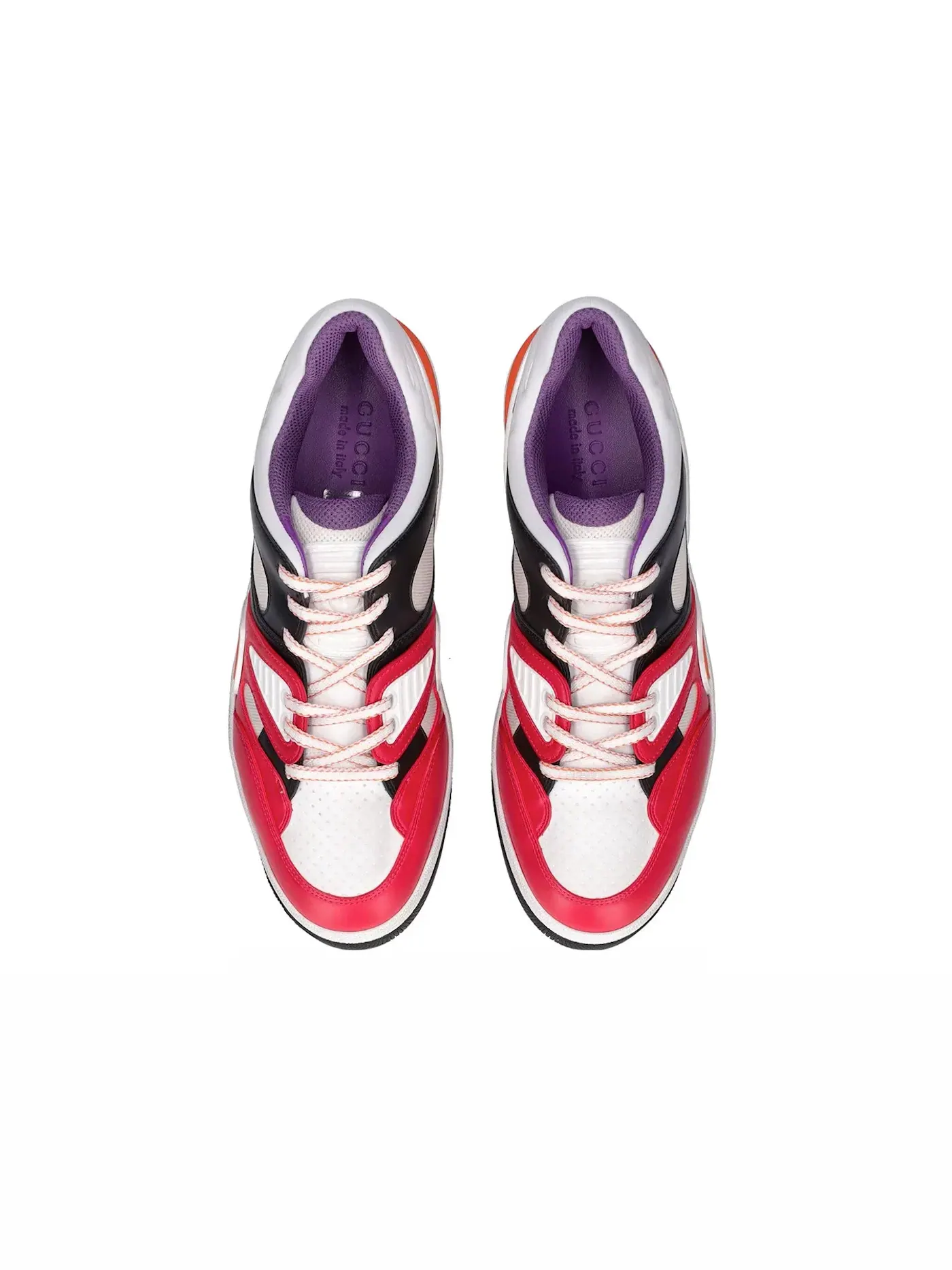 Кеды Gucci Basket Low-Top Sneaker, кожаные — изображение 3 из 3, красно-черный