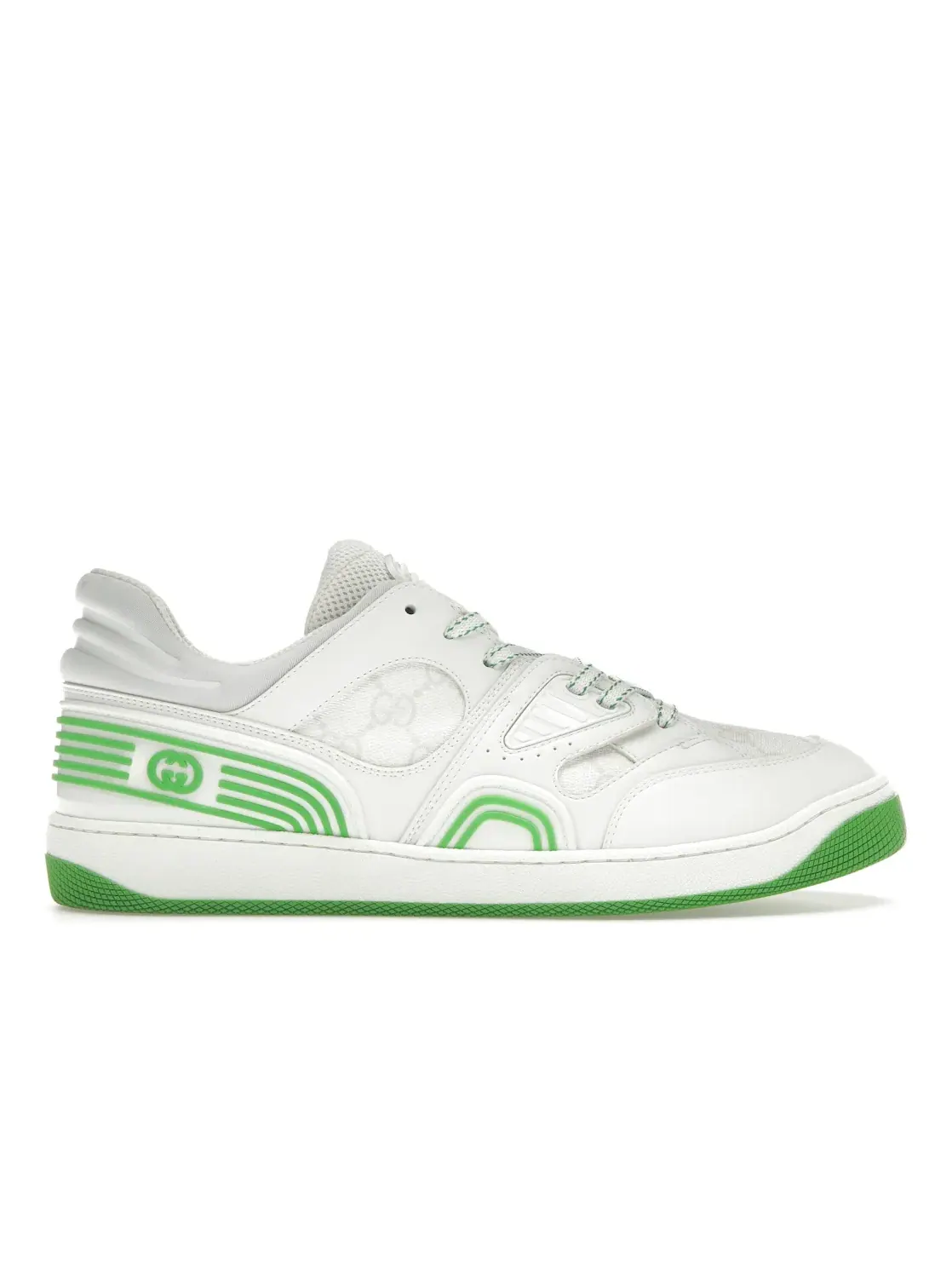 Кеды мужские Gucci Basket Low, кожаные — изображение 1 из 4, белый/зеленый