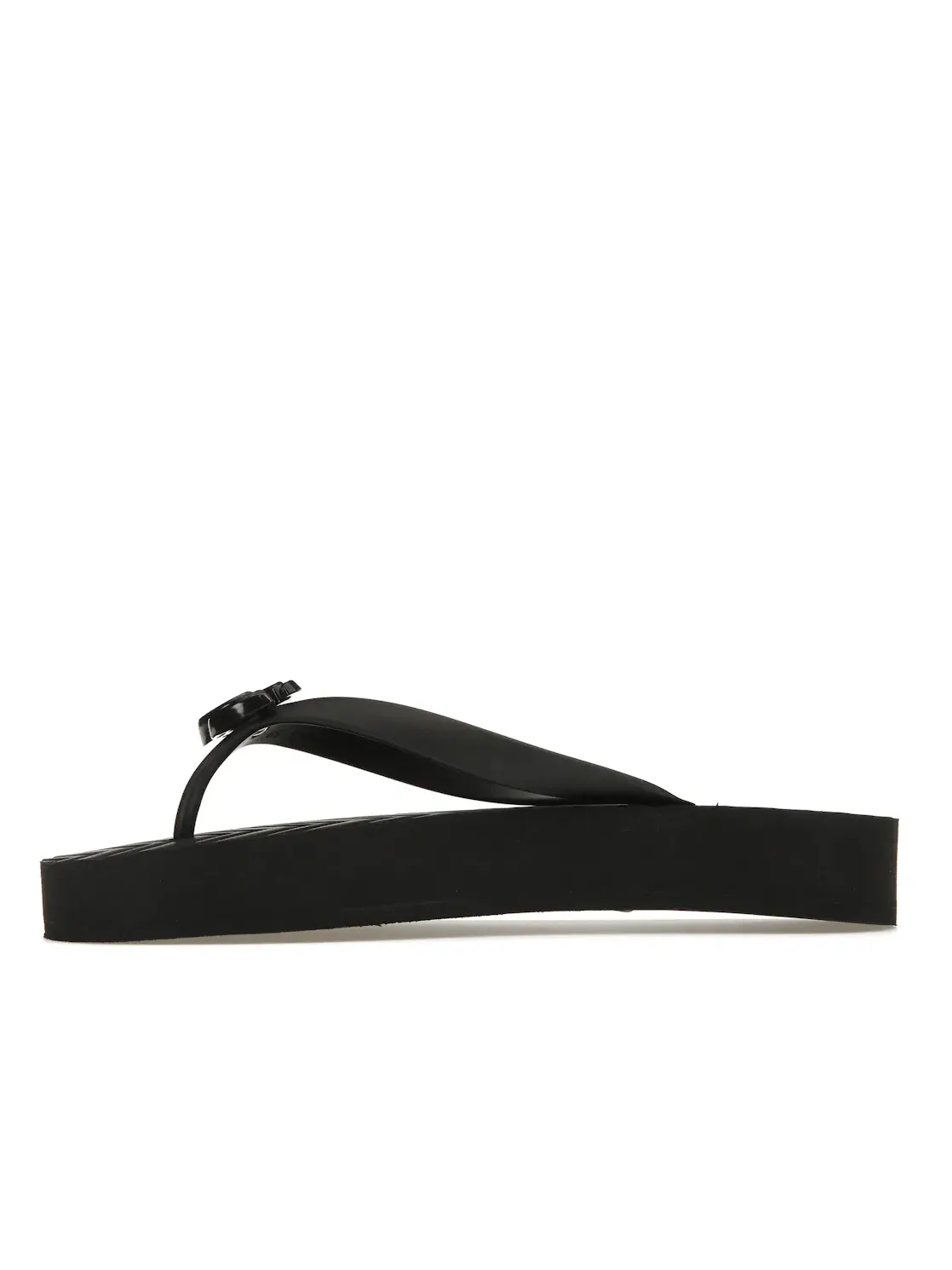 Сандалии-Шлепанцы женские Gucci Chevron Thong Sandal, резиновые — изображение 3 из 4, черный