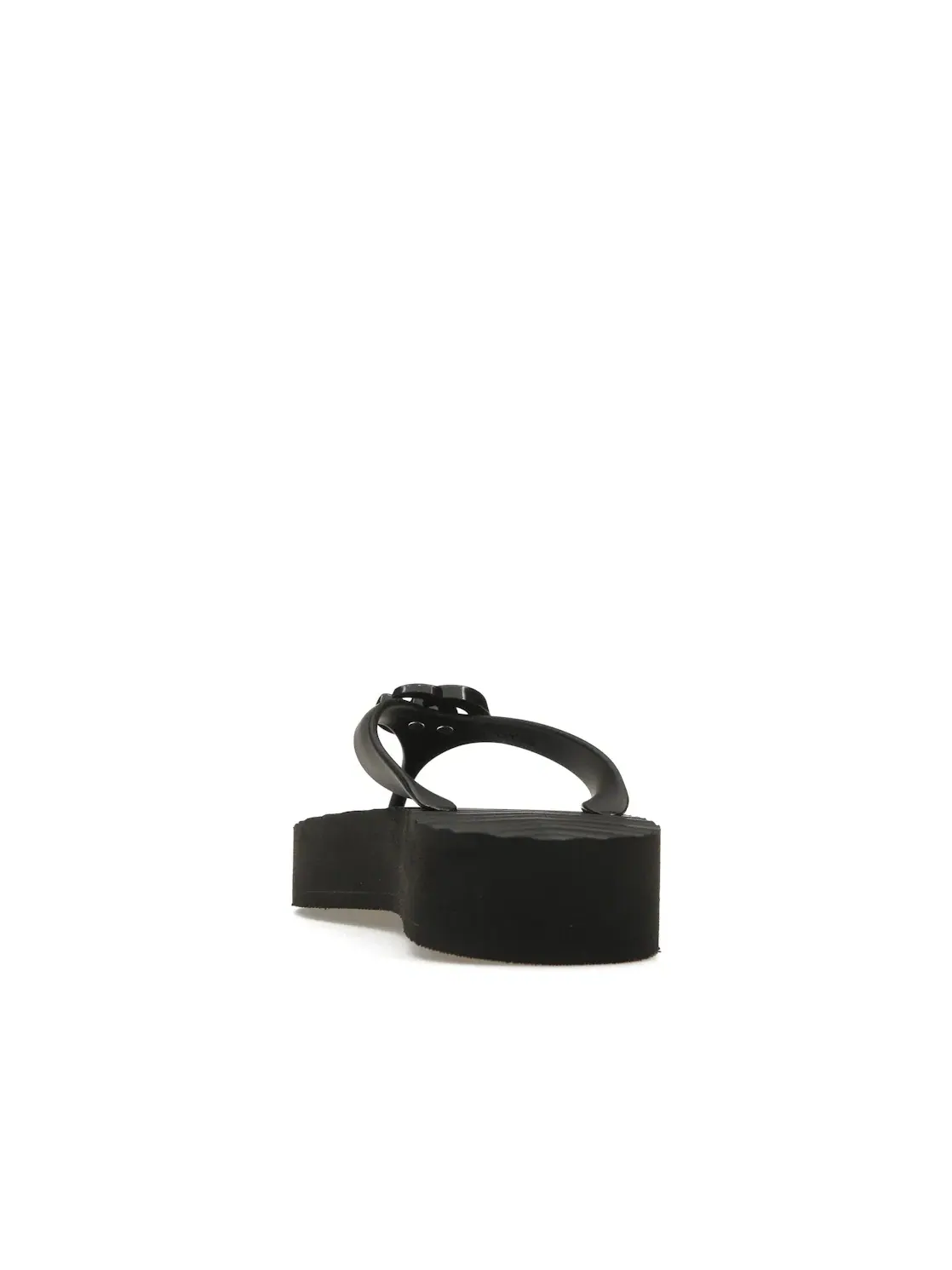 Сандалии-Шлепанцы женские Gucci Chevron Thong Sandal, резиновые — изображение 4 из 4, черный
